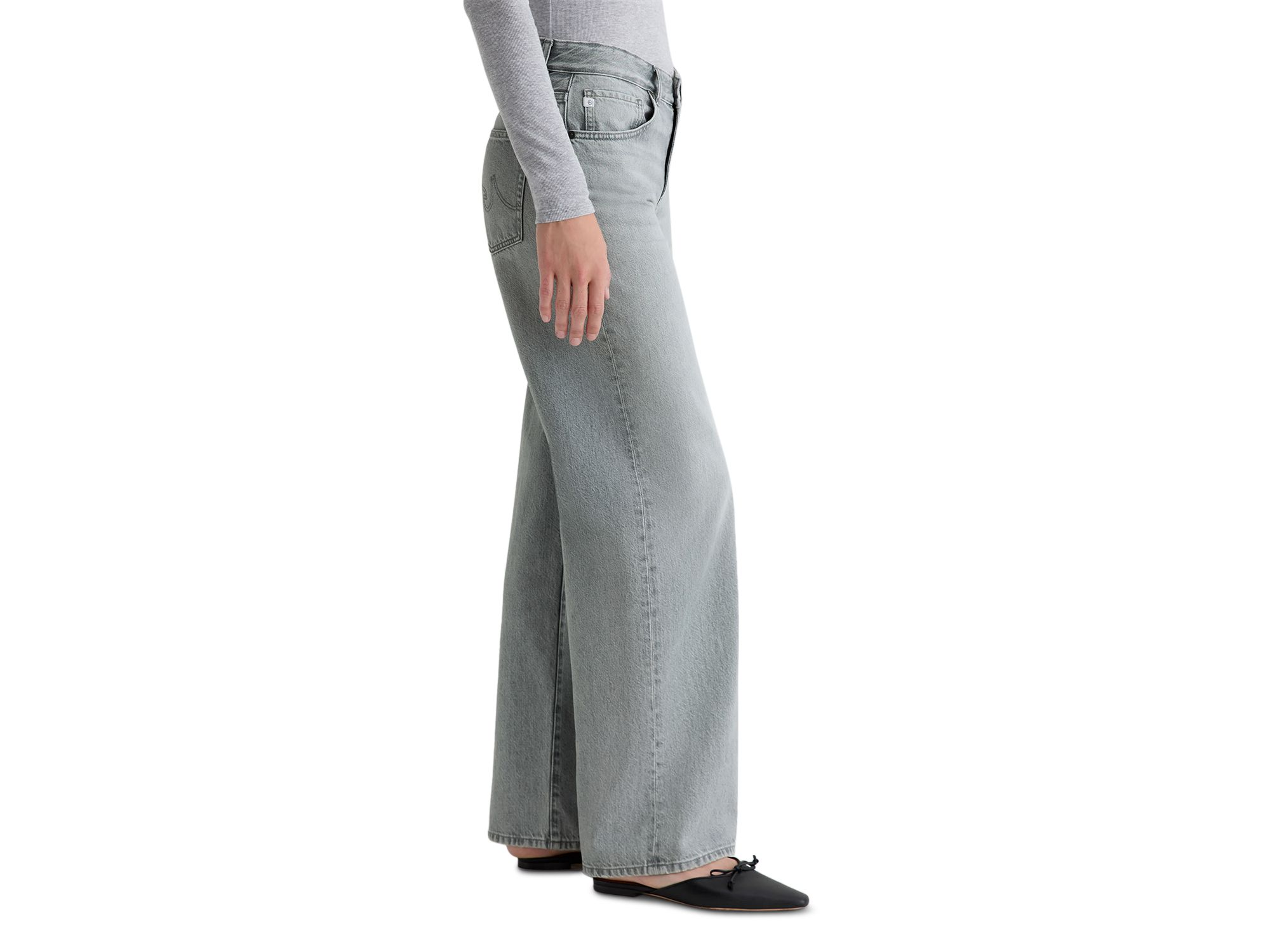 Adria Low Rise Wide Leg Jeans in Al Fresco — Image 7