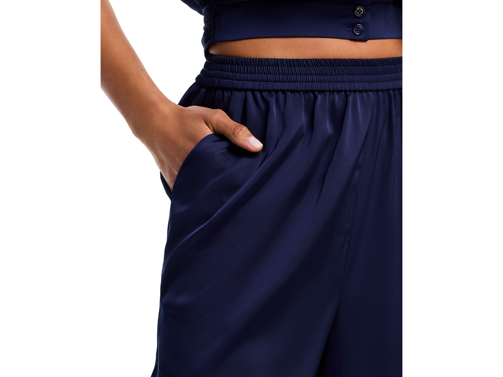 Satin Tie Front Shirt & Satin Jogger Pants — Image 3