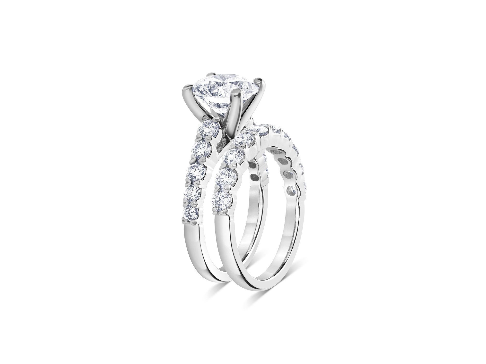 Certified Lab Grown Diamond Bridal Set in 18K White Gold, 4.75 tcw — Image 3