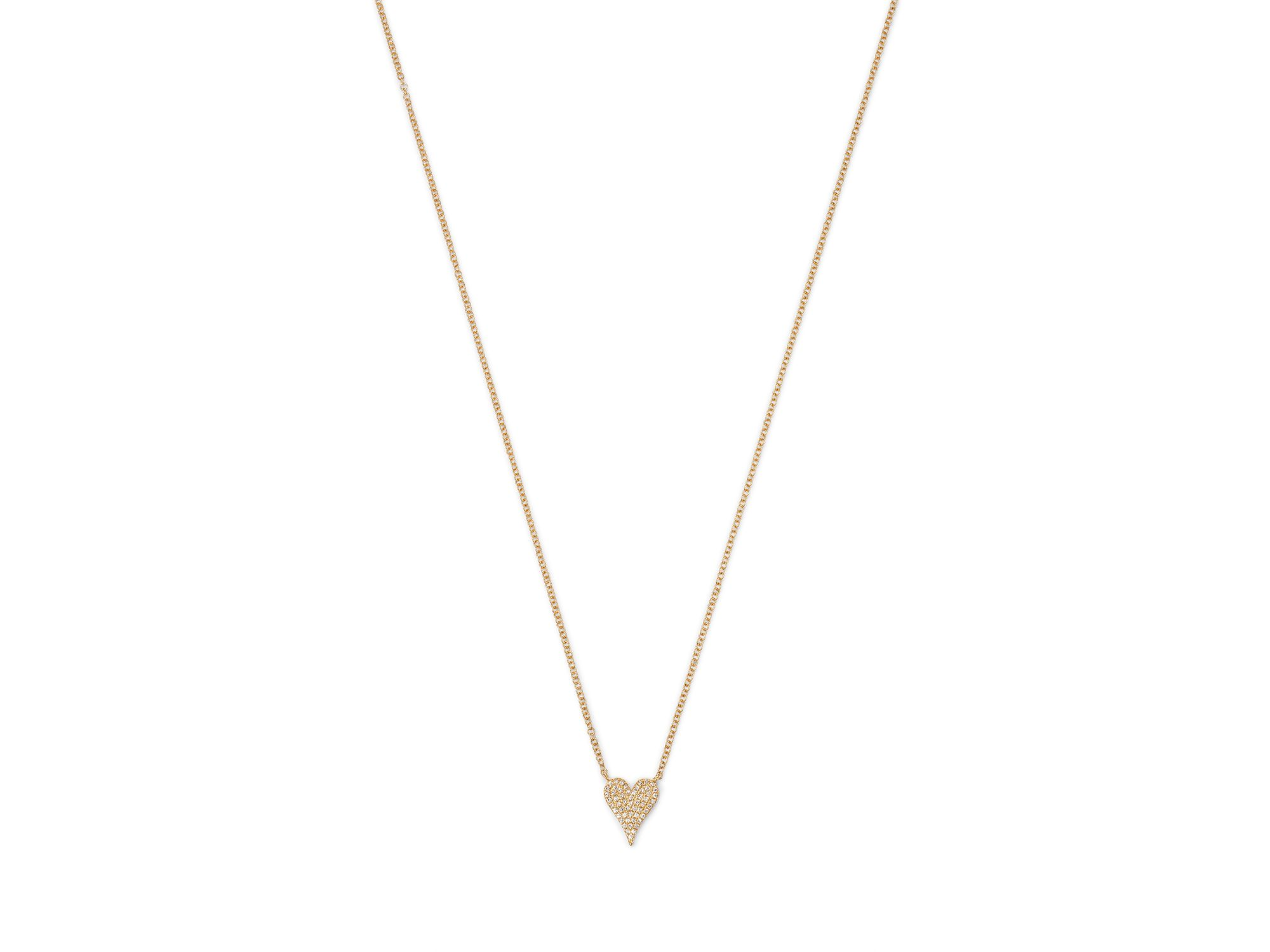 14K Yellow Gold Diamond Heart Pendant Necklace, 18" - Exclusive — Image 4