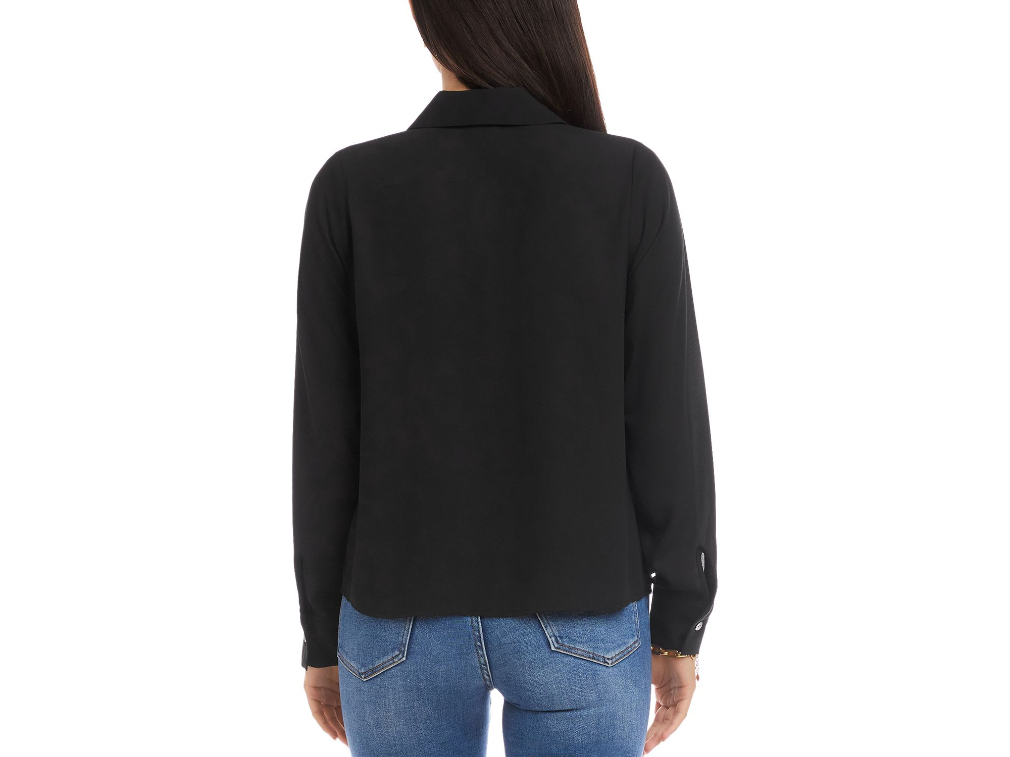 Long Sleeved Collared Cowl Neck Top — Image 3