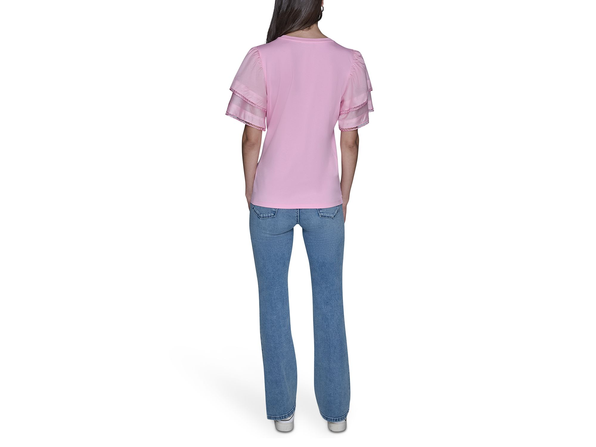Floral Knit Flutter Sleeve Top — Image 6
