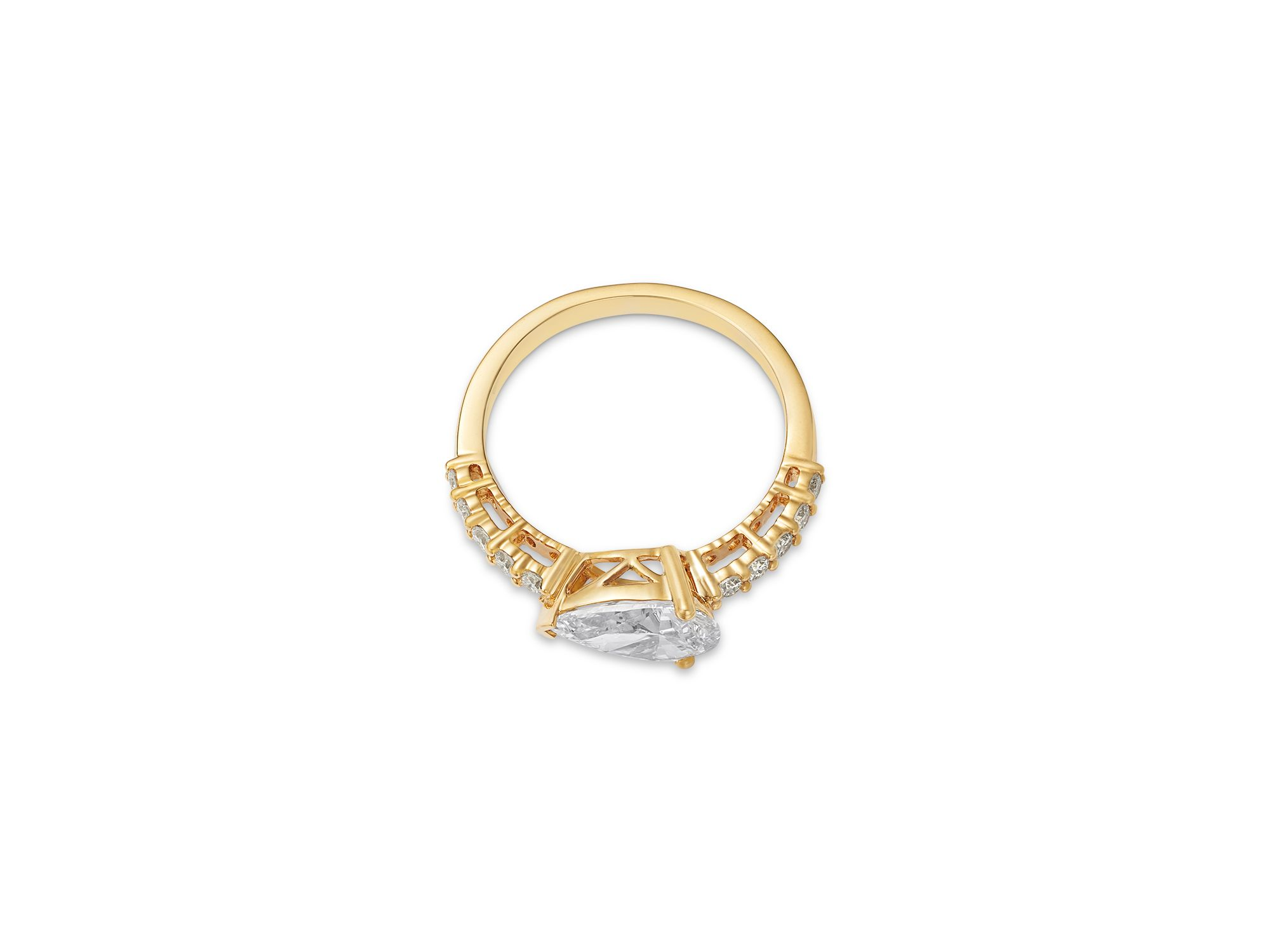 Luxe Collection Certified Lab Grown Diamond East West Pear Ring in 18K Gold, 1.50 tcw — Image 3