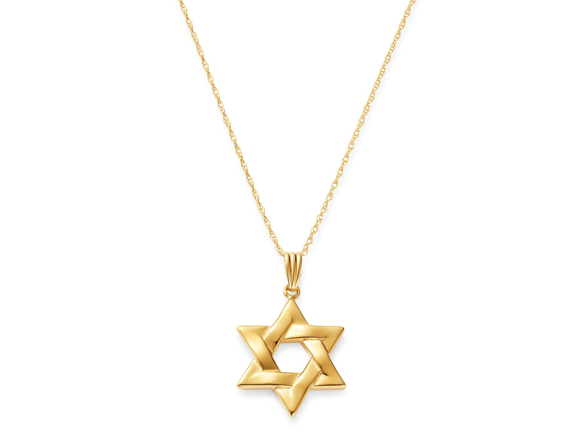 Star of David Pendant Necklace in 14K Yellow Gold, 18" — Image 3