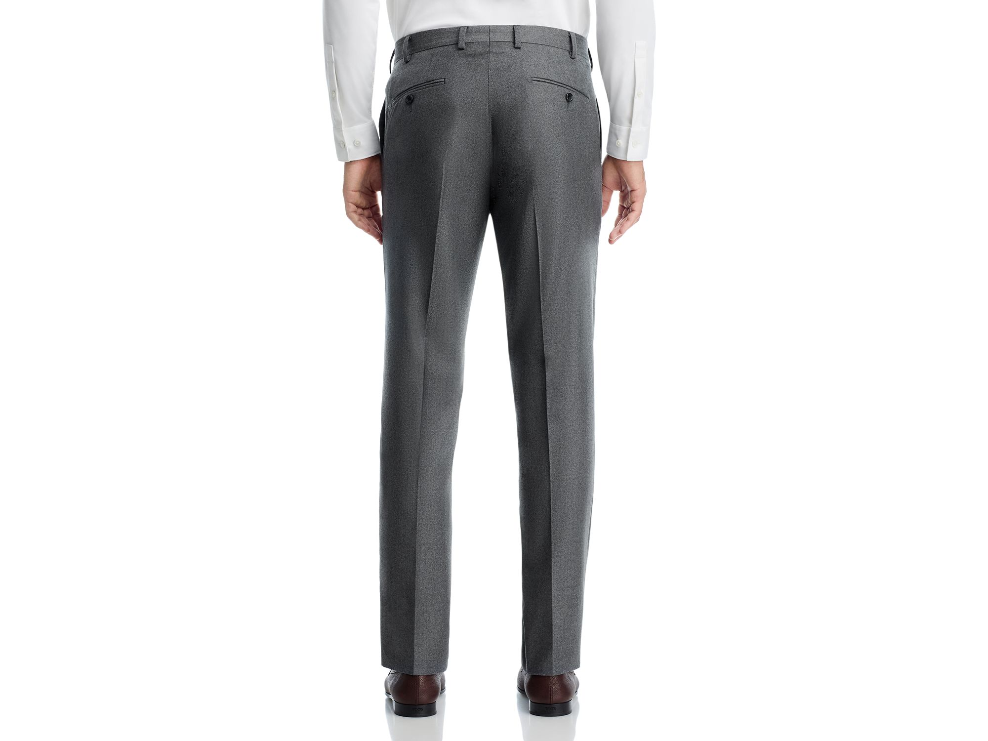 Flannel Flat Front Trousers - Exclusive — Image 6