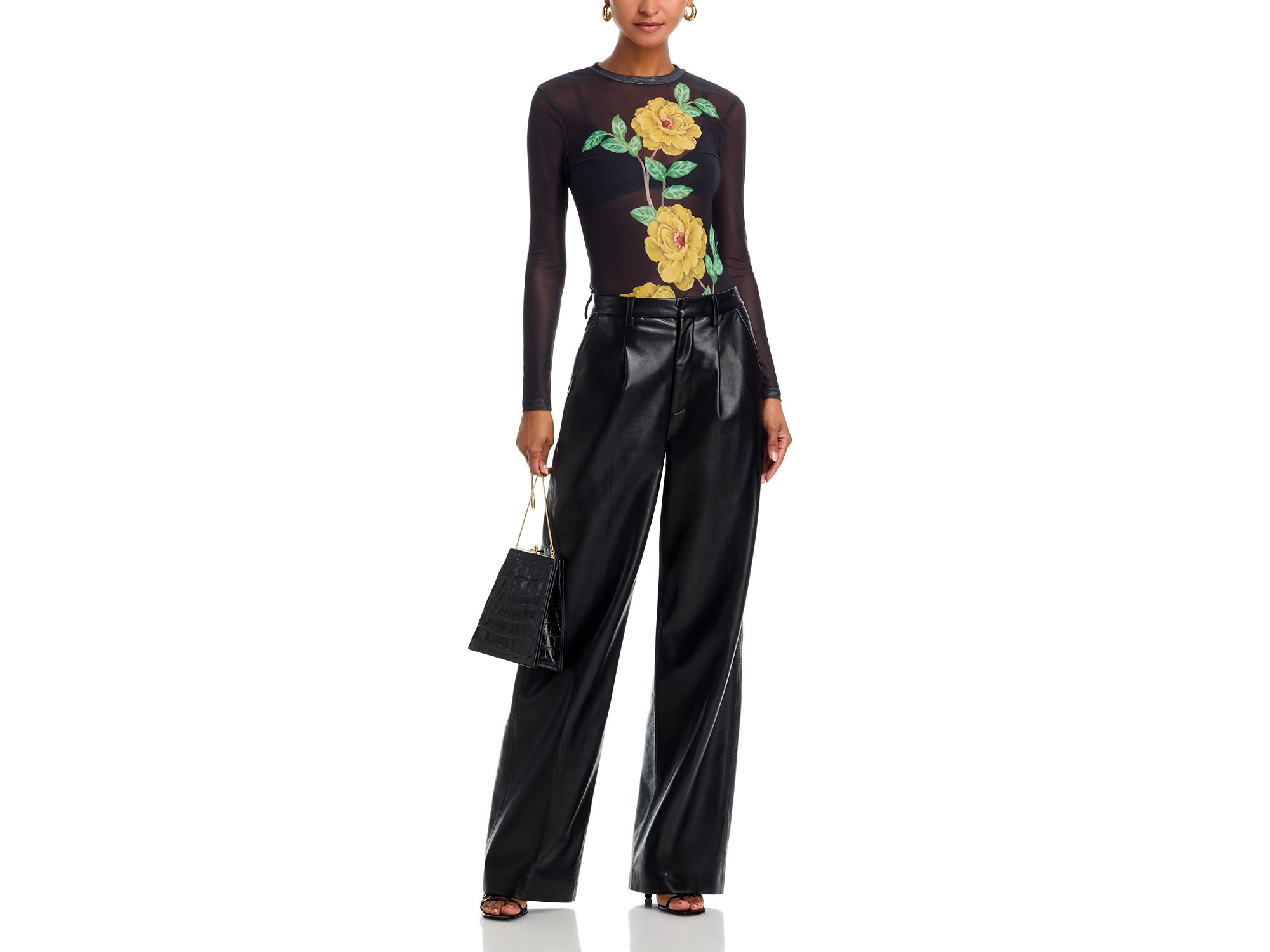 Placed Floral Mesh Top - Exclusive — Image 4