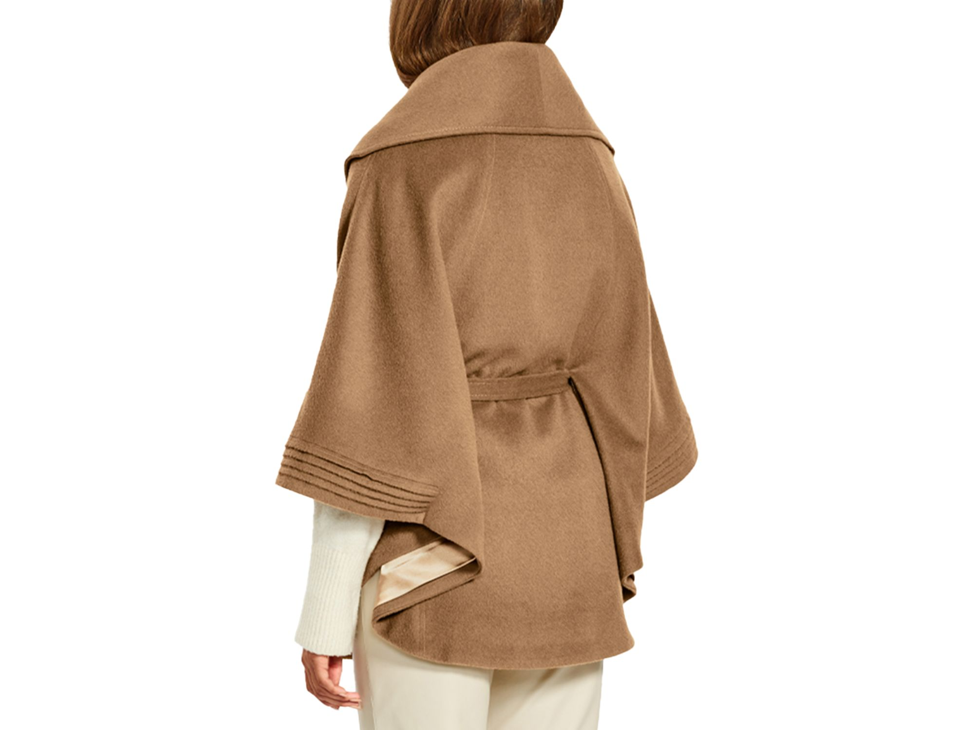 Belted Shawl Collar Cape Coat — Image 3