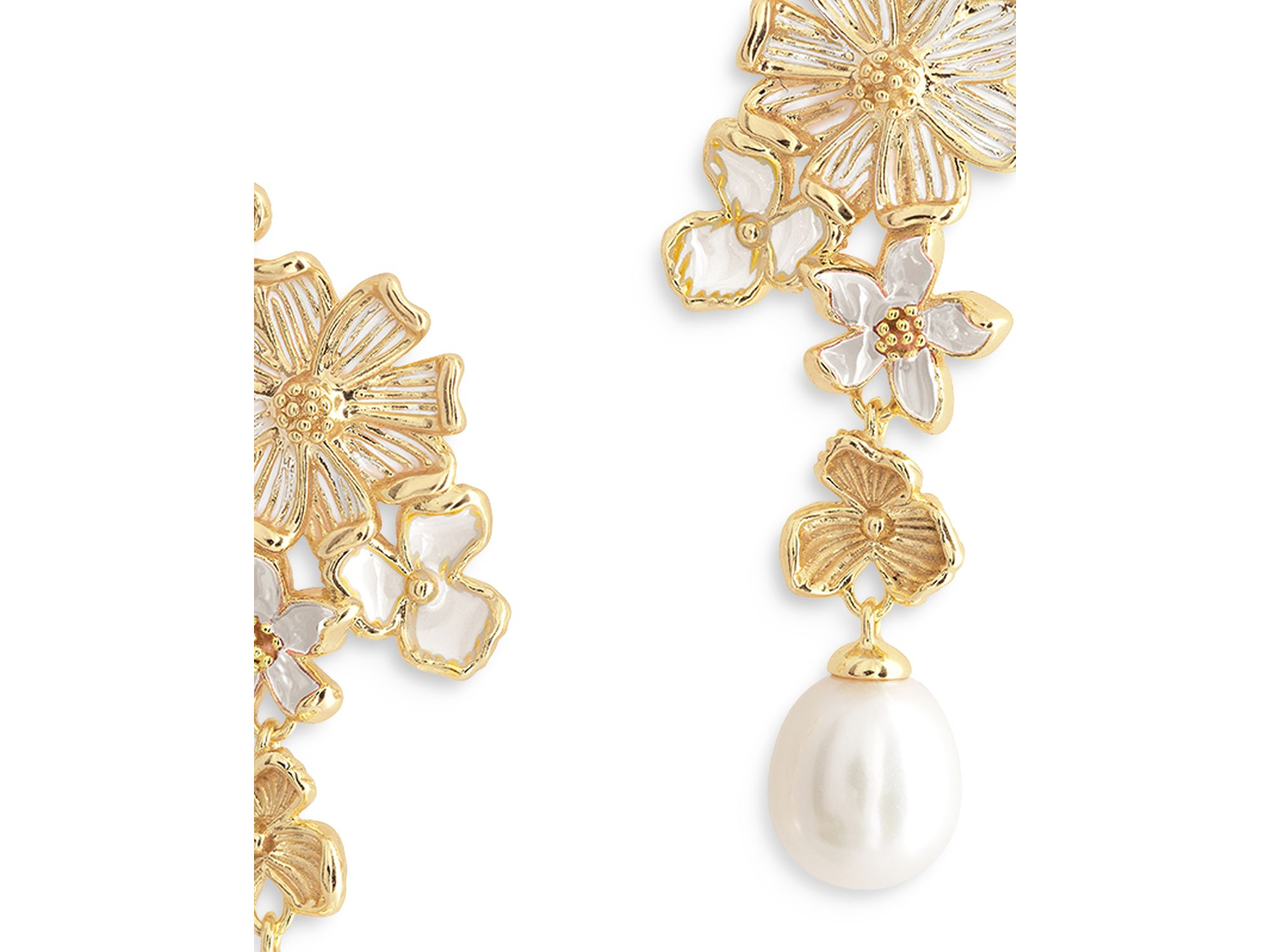 Bloom Cultured Freshwater Pearl Drop Earrings in 18K Gold Plated - Exclusive — Image 3