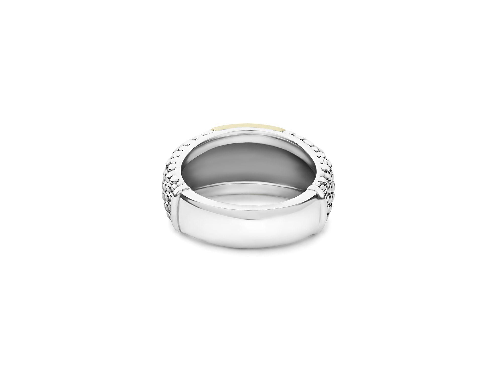 18K Yellow Gold & Sterling Silver High Bar Plate Ring — Image 4