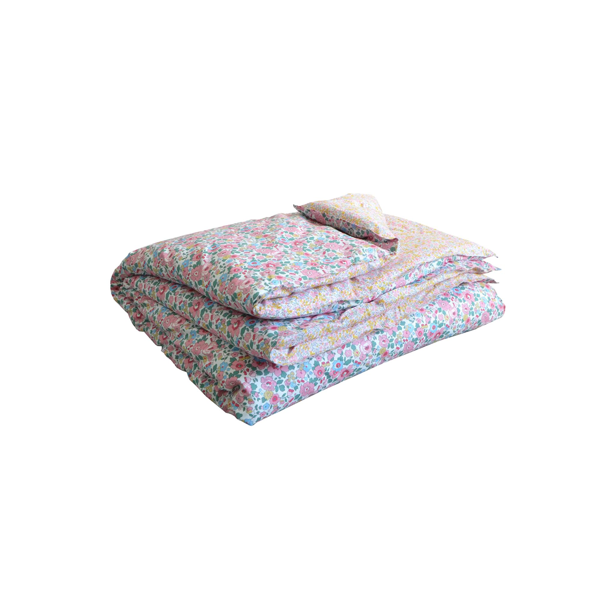 Liberty Fabric Betsy Candy Floss & Wiltshire Bud Print Heirloom Quilt, Crib — Image 3