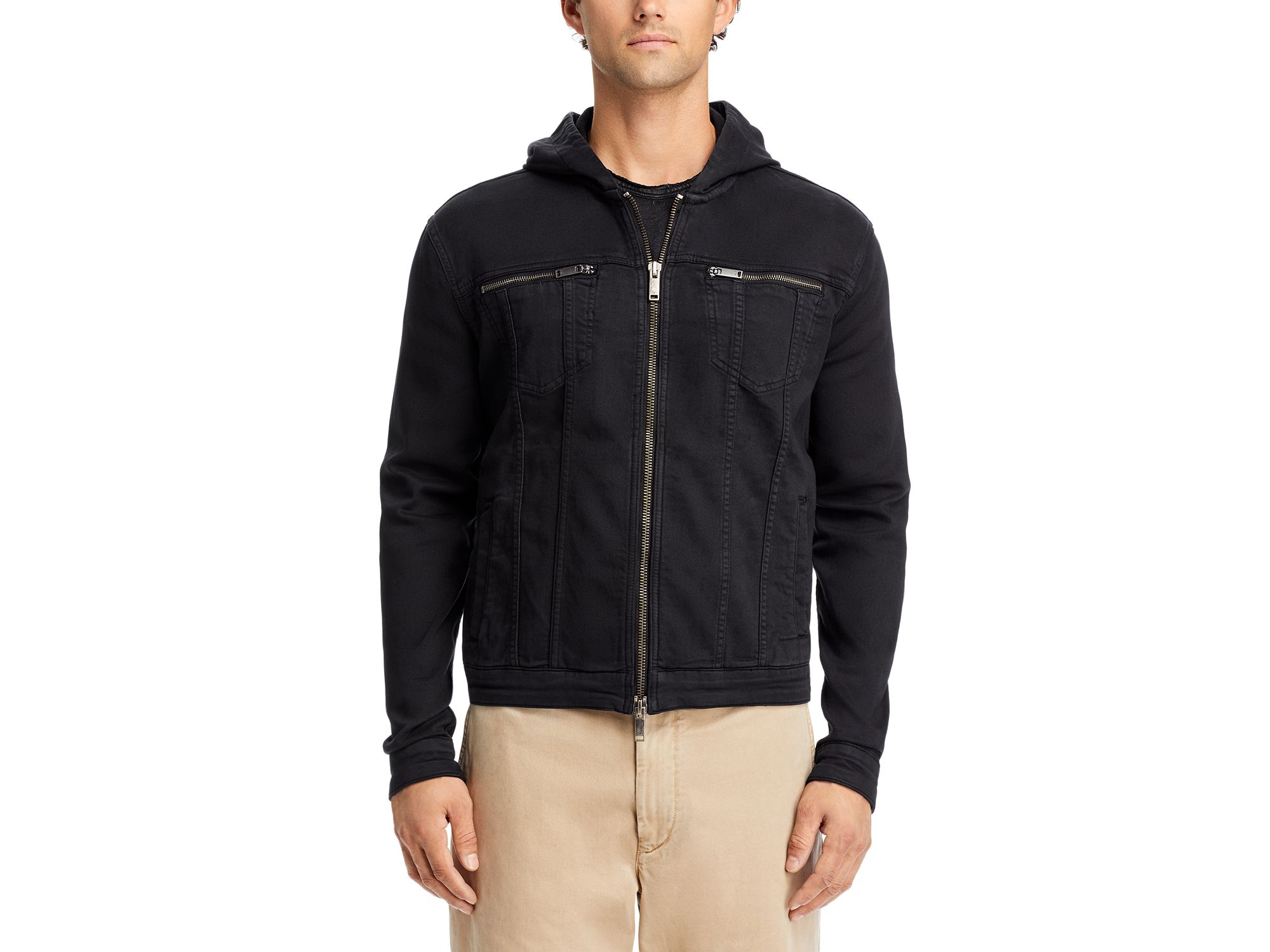 Hooded Zip-Front Knit Jacket — Image 4