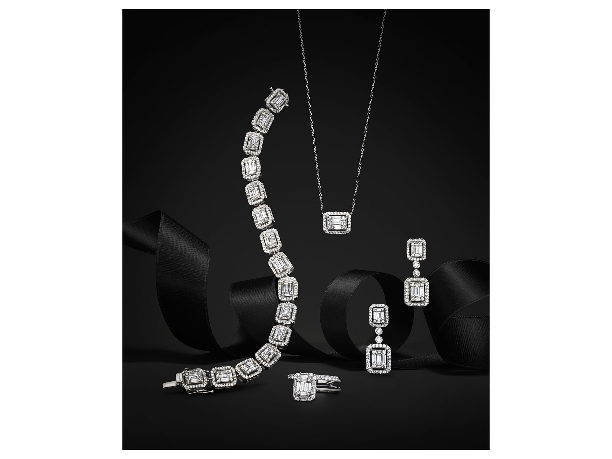 Diamond Mosaic Statement Bracelet in 14K White Gold, 4.0 tcw — Image 9