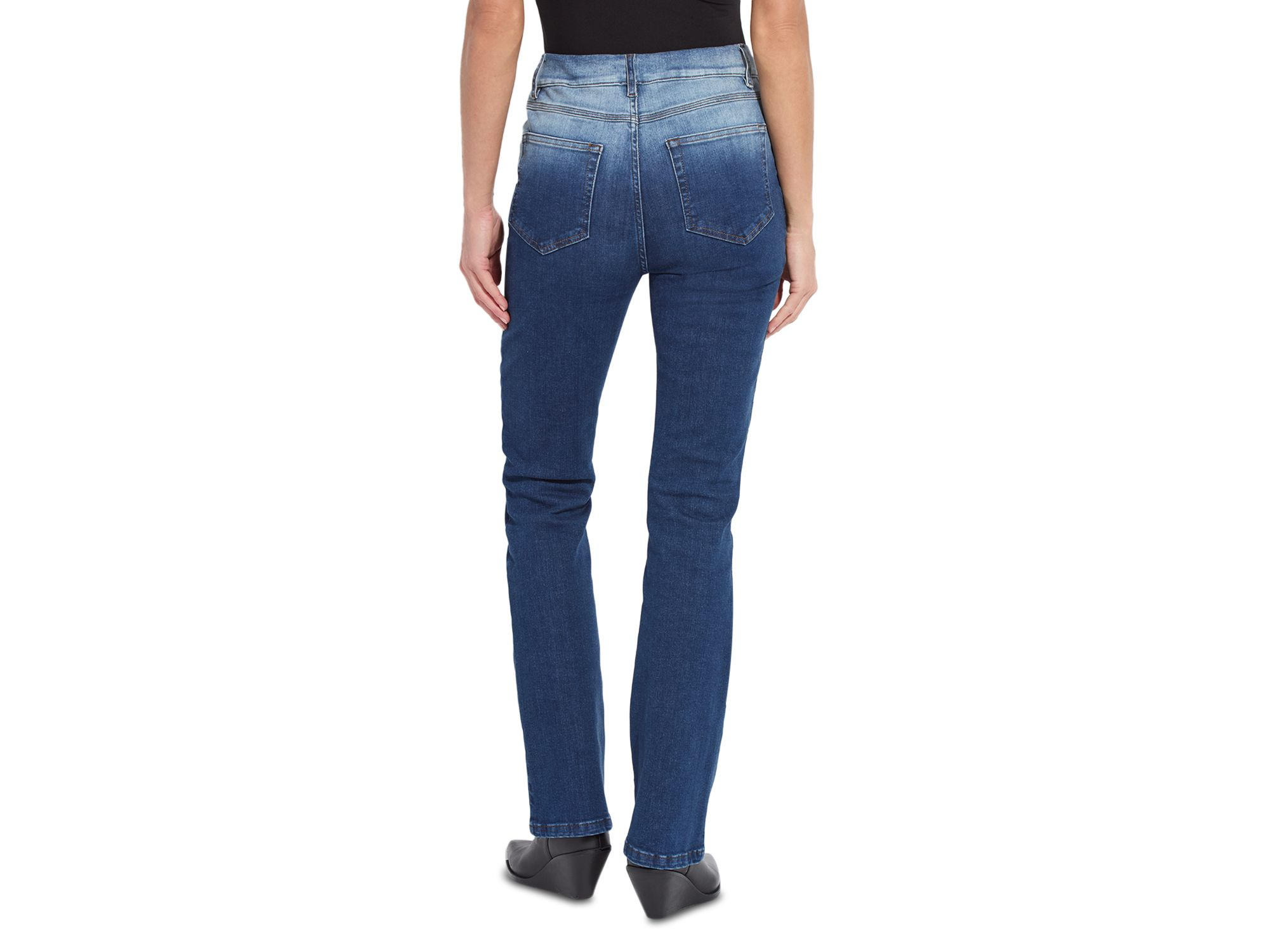 Lianna High Rise Slim Flare Leg Denim Jeans in Gradient Mid Wash — Image 5