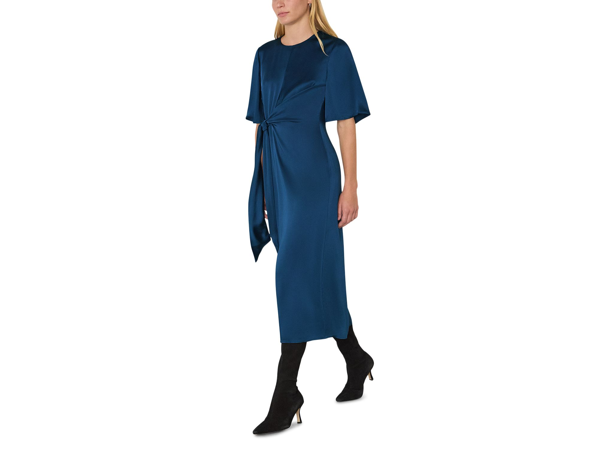 Satin Twist Waist Midi Dress — Image 3