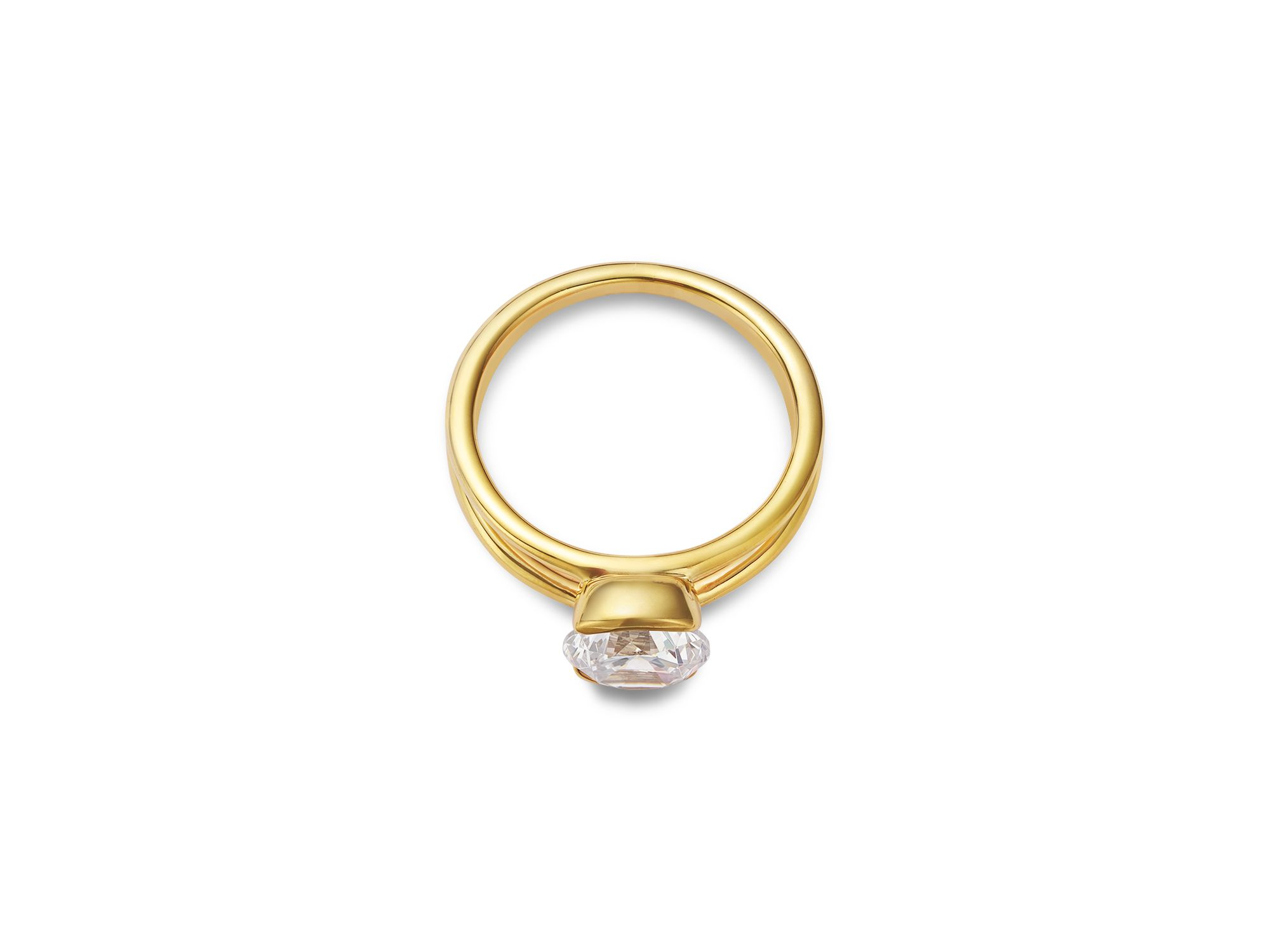 Certified Lab Grown Diamond Split Shank Engagement Ring in 14K Yellow Gold, 2.0 tcw — Image 3