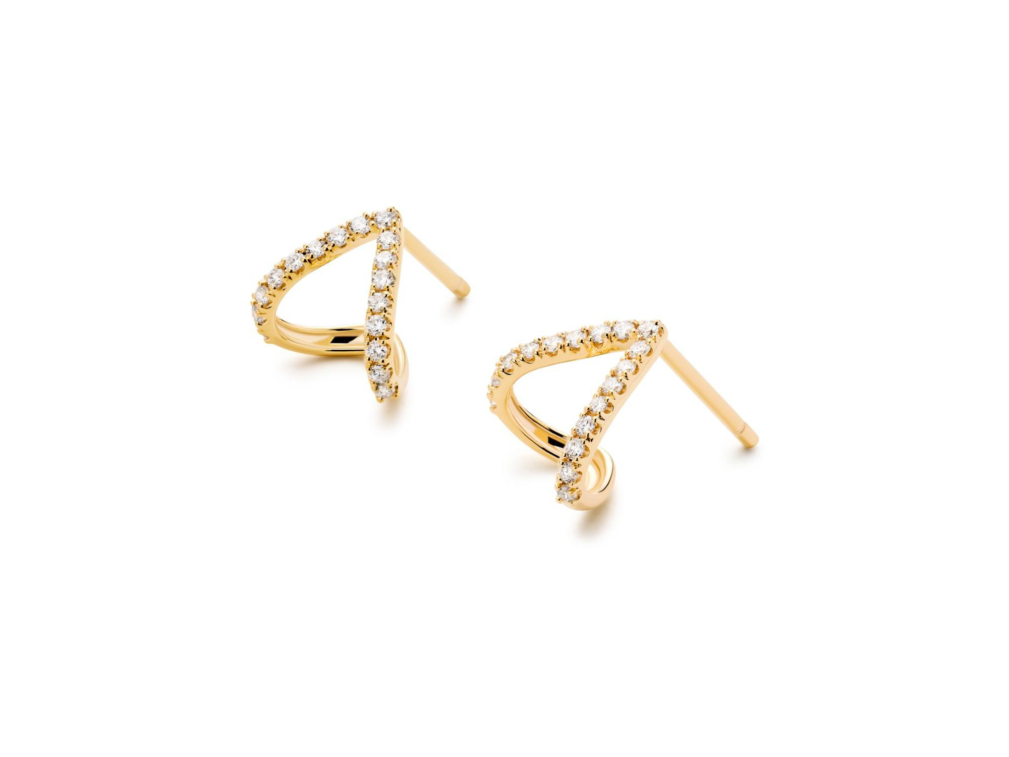 Solid Yellow Gold - Lab Grown Diamond Velora Huggie Studs — Image 5