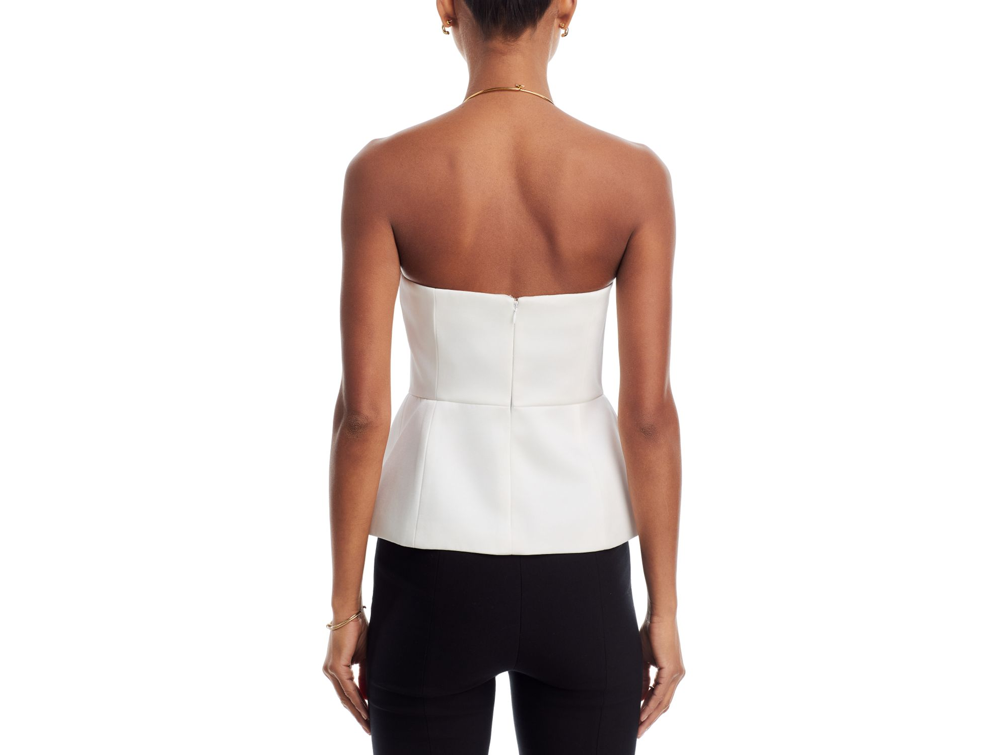York Satin Strapless Peplum Top — Image 3