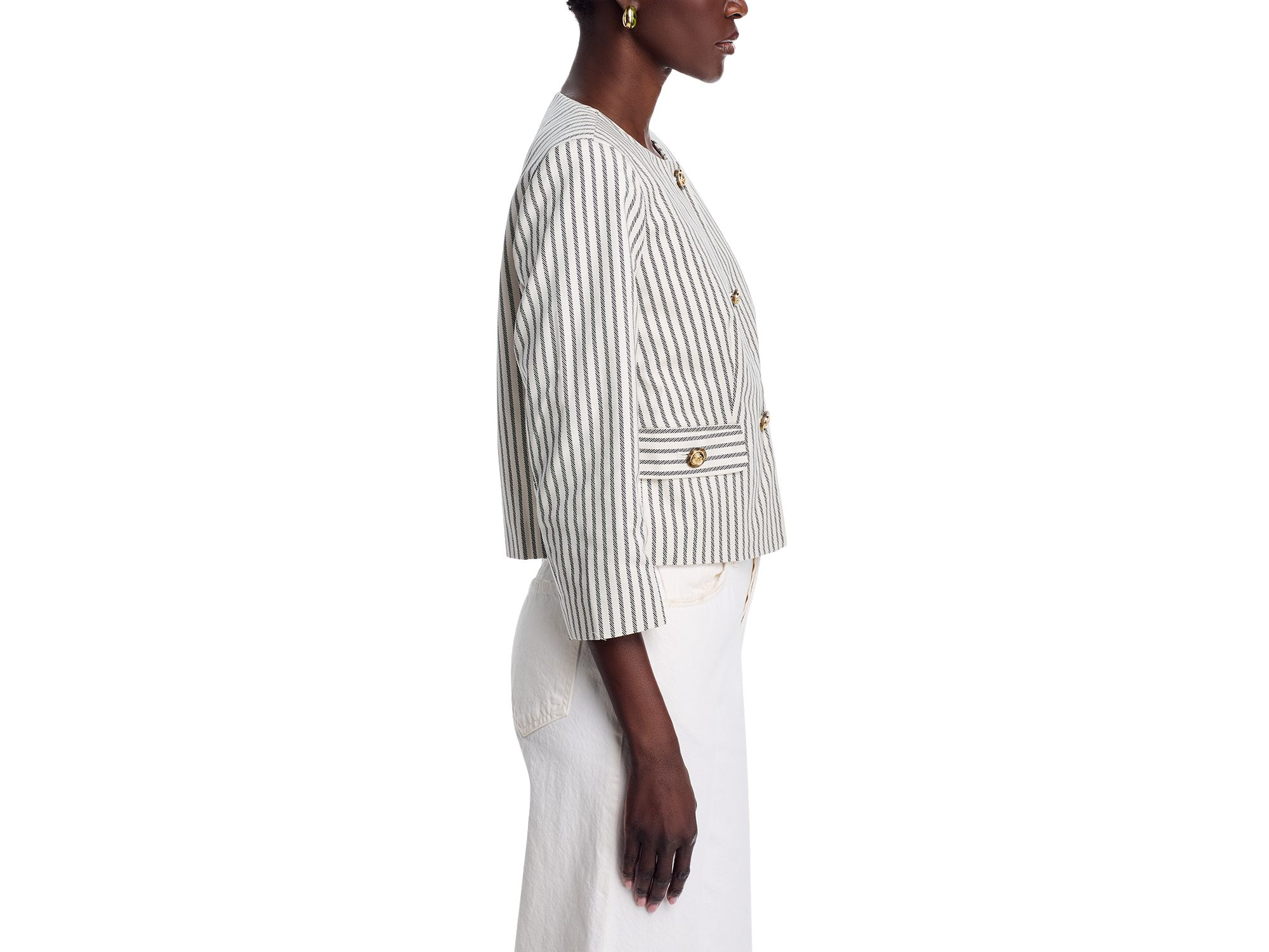 Button Front Cropped Jacket — Image 5