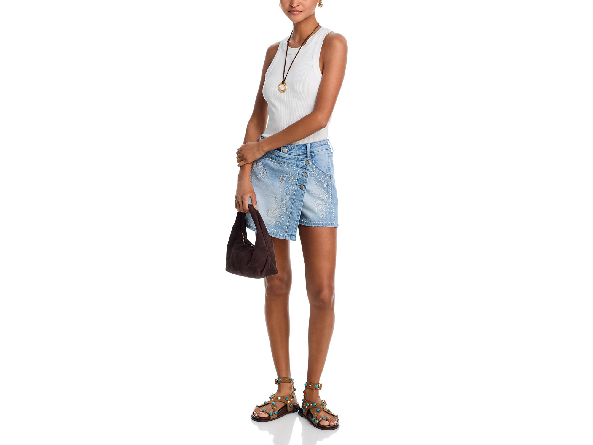 Embroidery Stud Crossover Skort - Exclusive — Image 5
