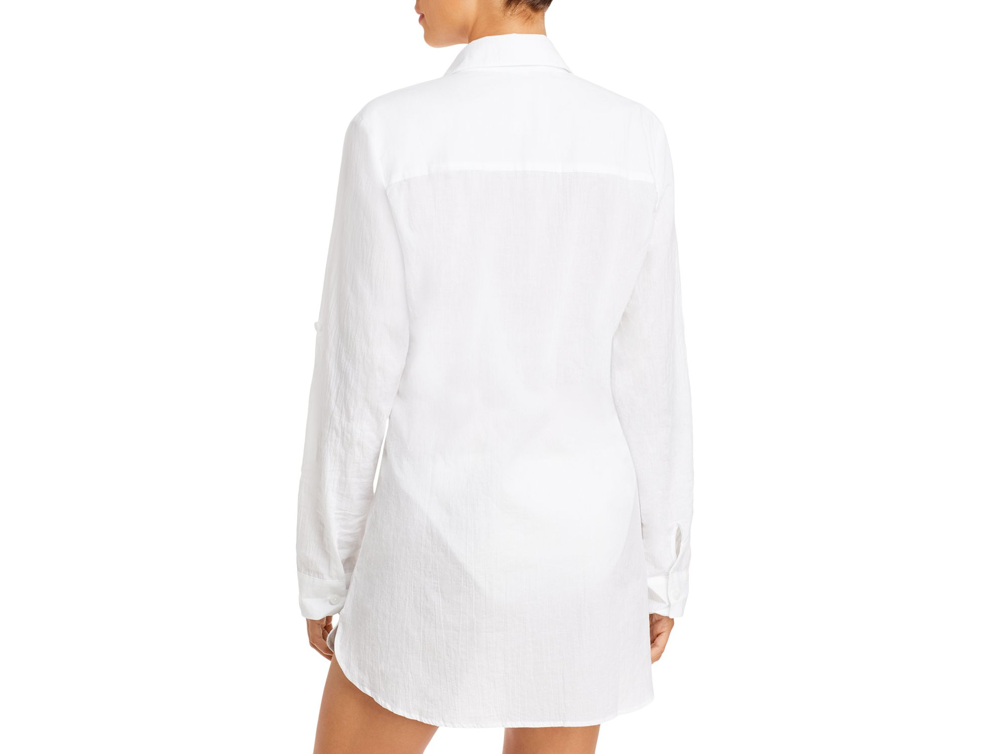 Crinkle Boyfriend Shirt Swim Cover-Up — Image 5
