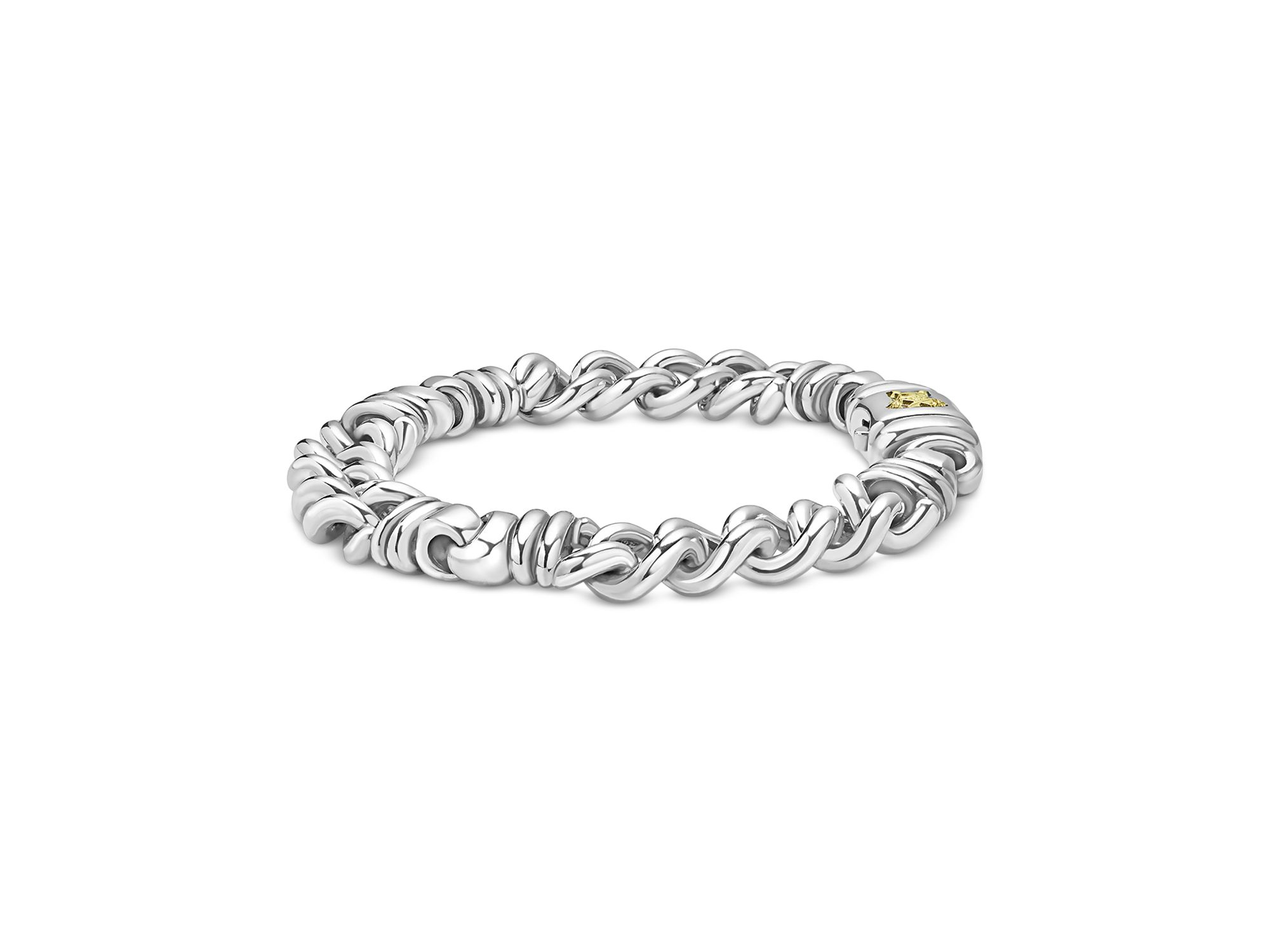 Men's 18K Yellow Gold & Sterling Krunch Crest Twist Curb Link Bracelet - Exclusive — Image 5