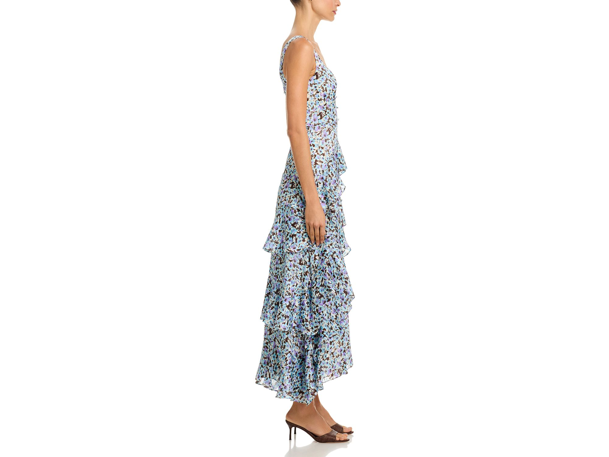 Sleeveless Floral Metallic Maxi Dress - Exclusive — Image 5