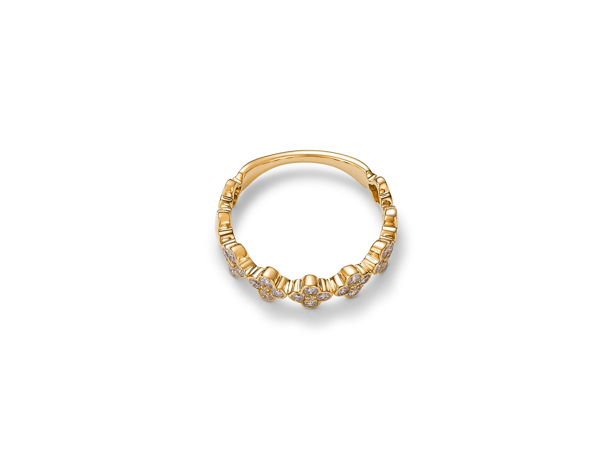Diamond Clover Band in 14K Yellow Gold, 0.44 tcw — Image 3