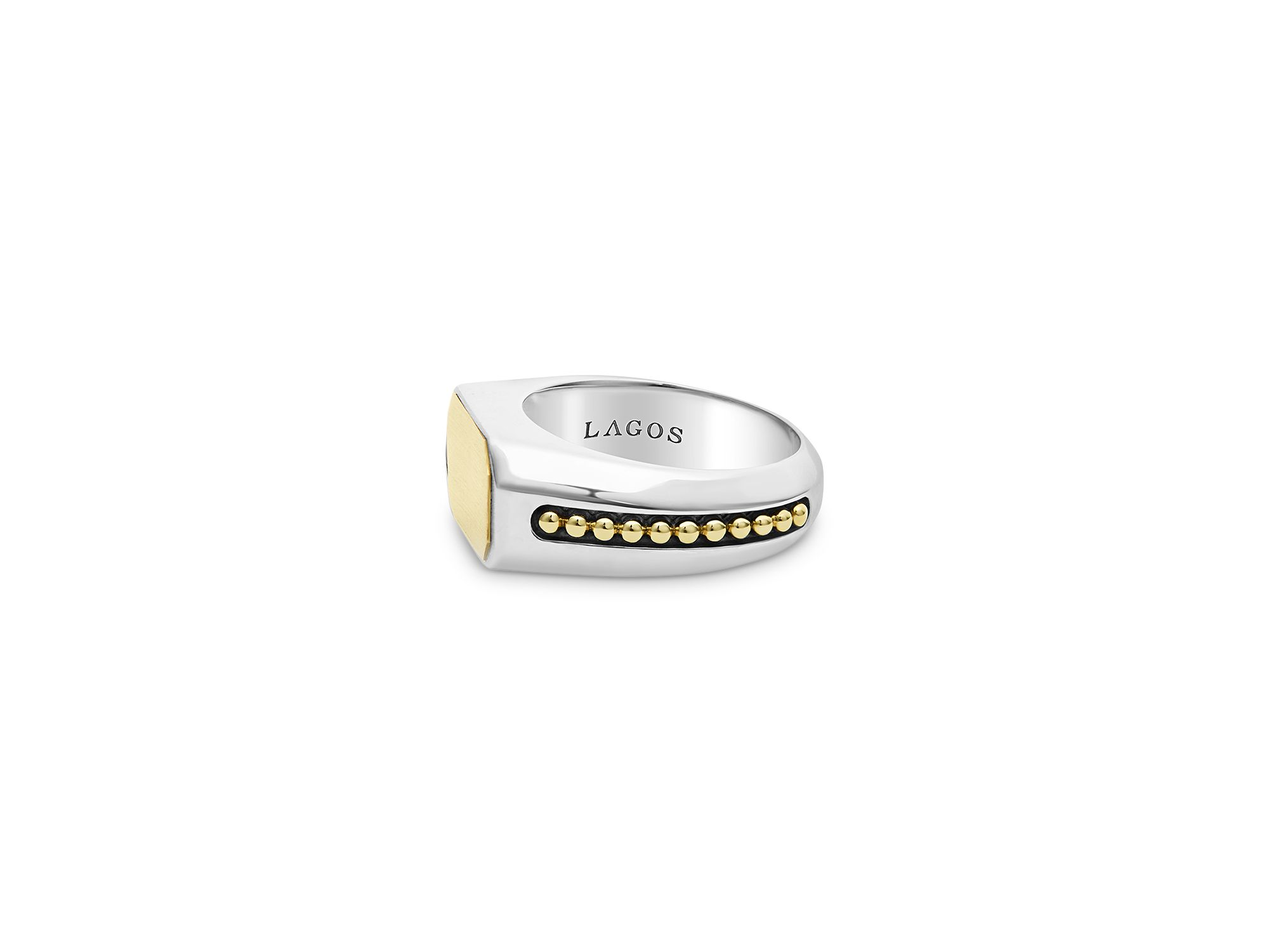 Men's 18K Yellow Gold & Sterling Silver Anthem Octagon Ring — Image 4