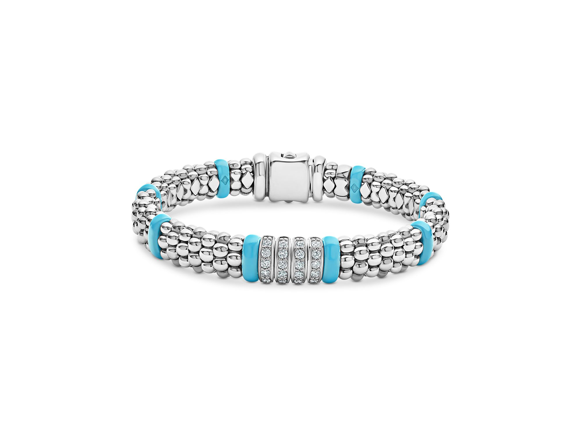 Blue Caviar & Diamond Sterling Silver Bracelet — Image 6