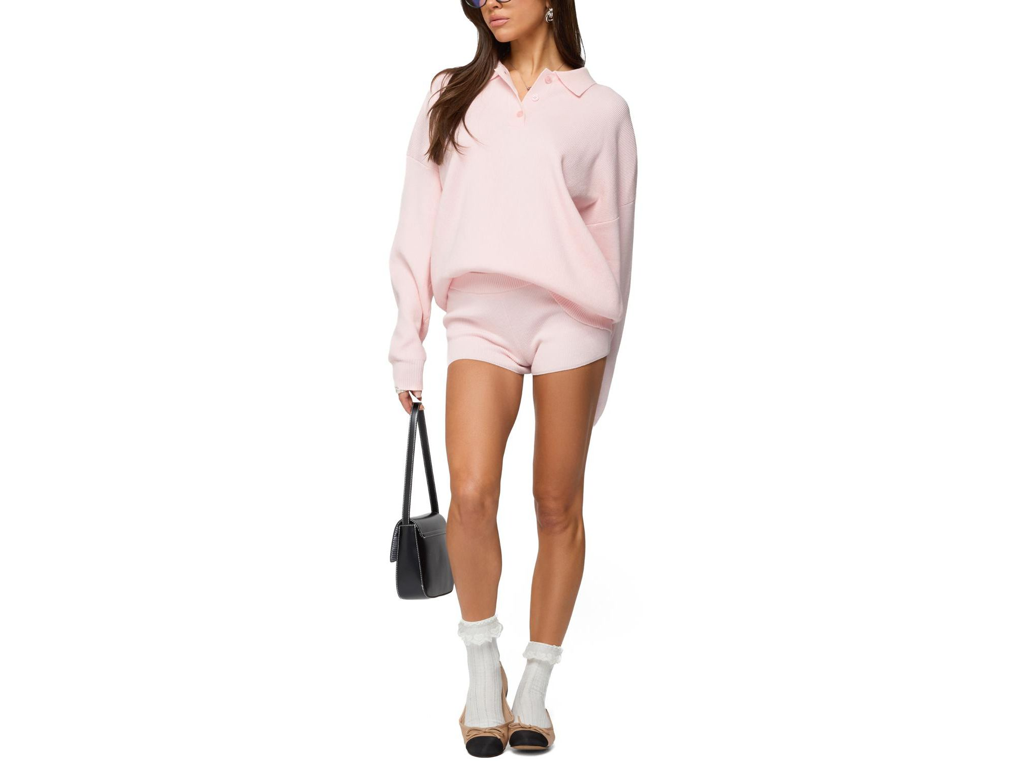 Lorie Oversized Knit Polo Sweater — Image 4