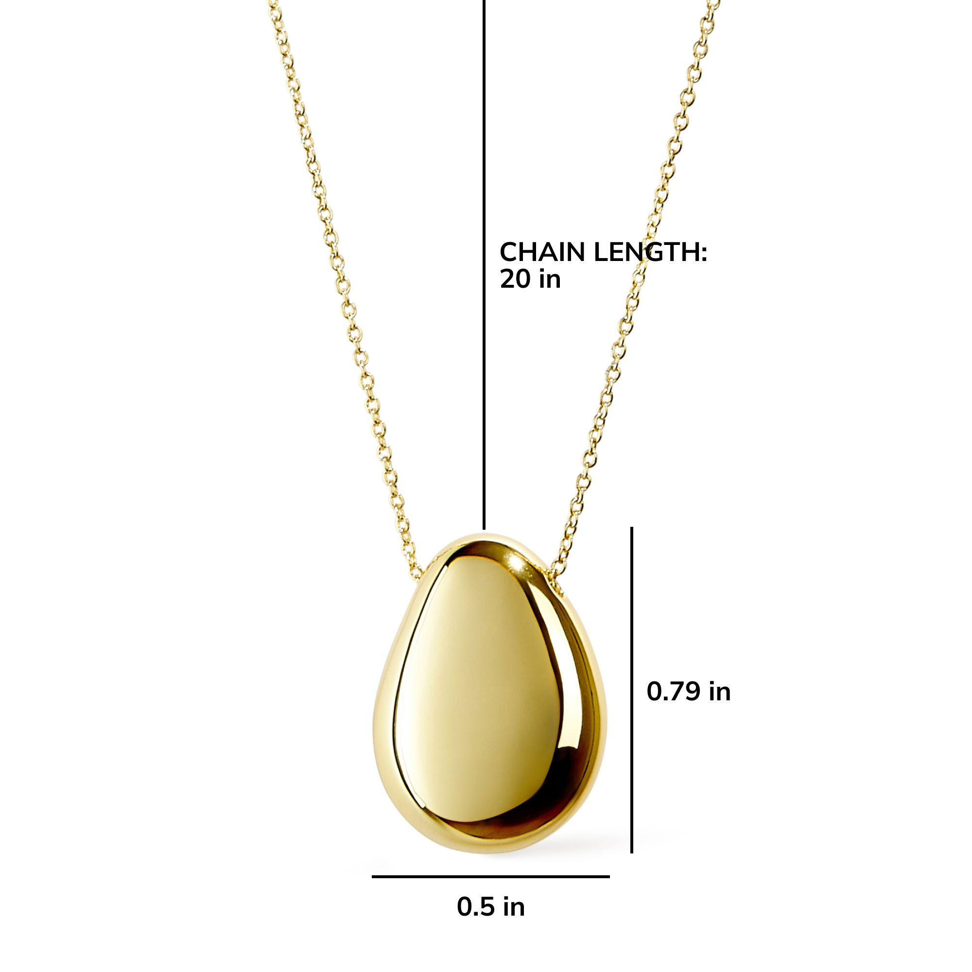 Gold Pendant Necklace - Pebble — Image 6