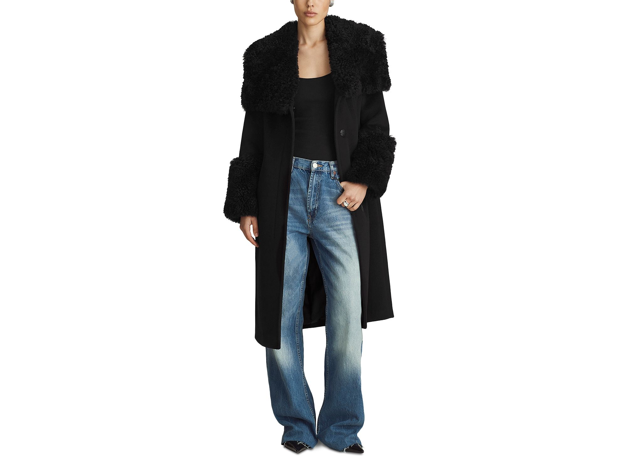 Athena Shearling Trim Coat — Image 3