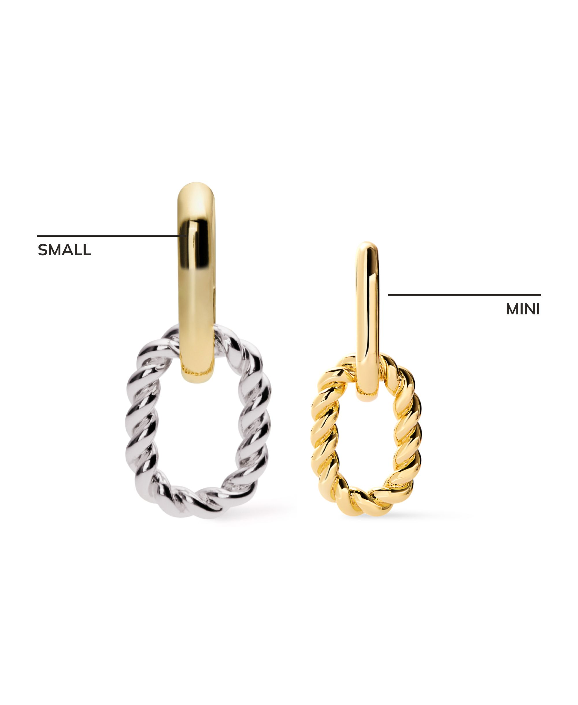 Double Ash Double Two Tone Hoop Earrings — Image 5