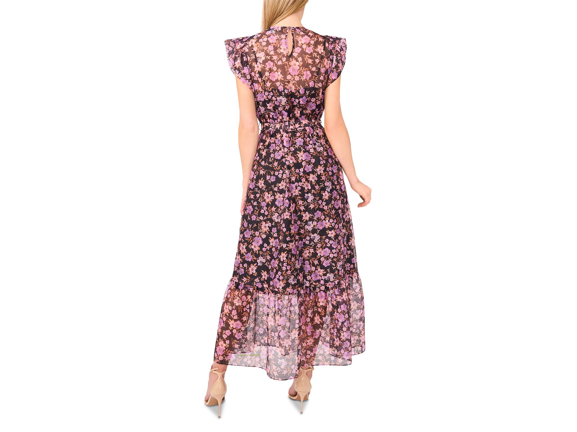 High Neck Flutter Sleeve Dress — Image 3