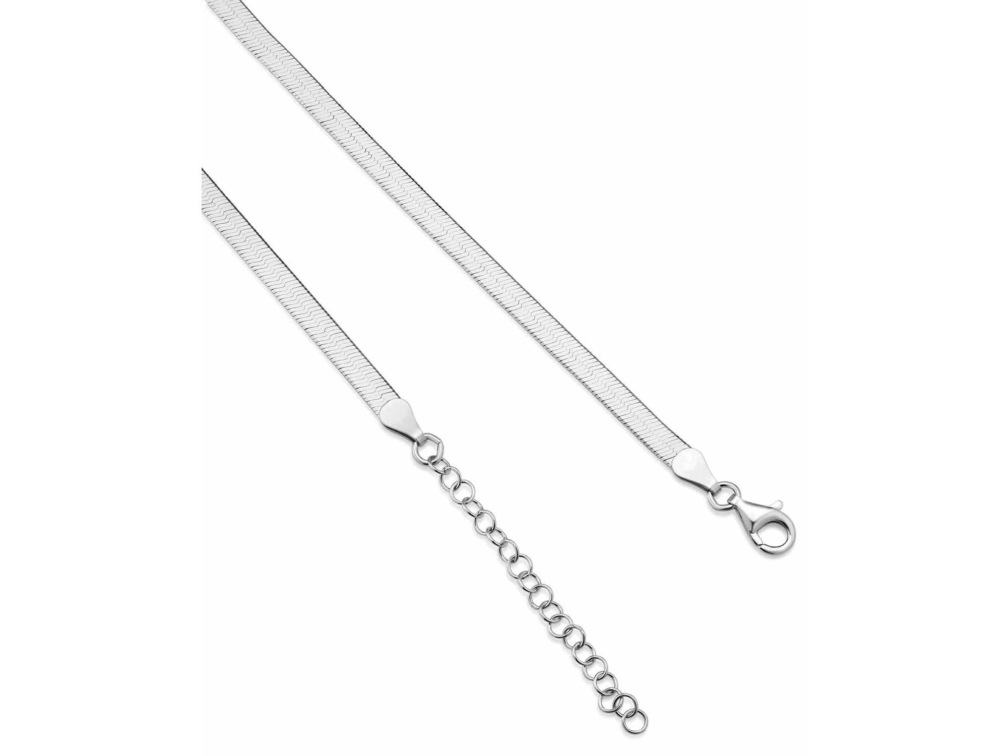 Sterling Mirage Herringbone Choker, 16" — Image 5