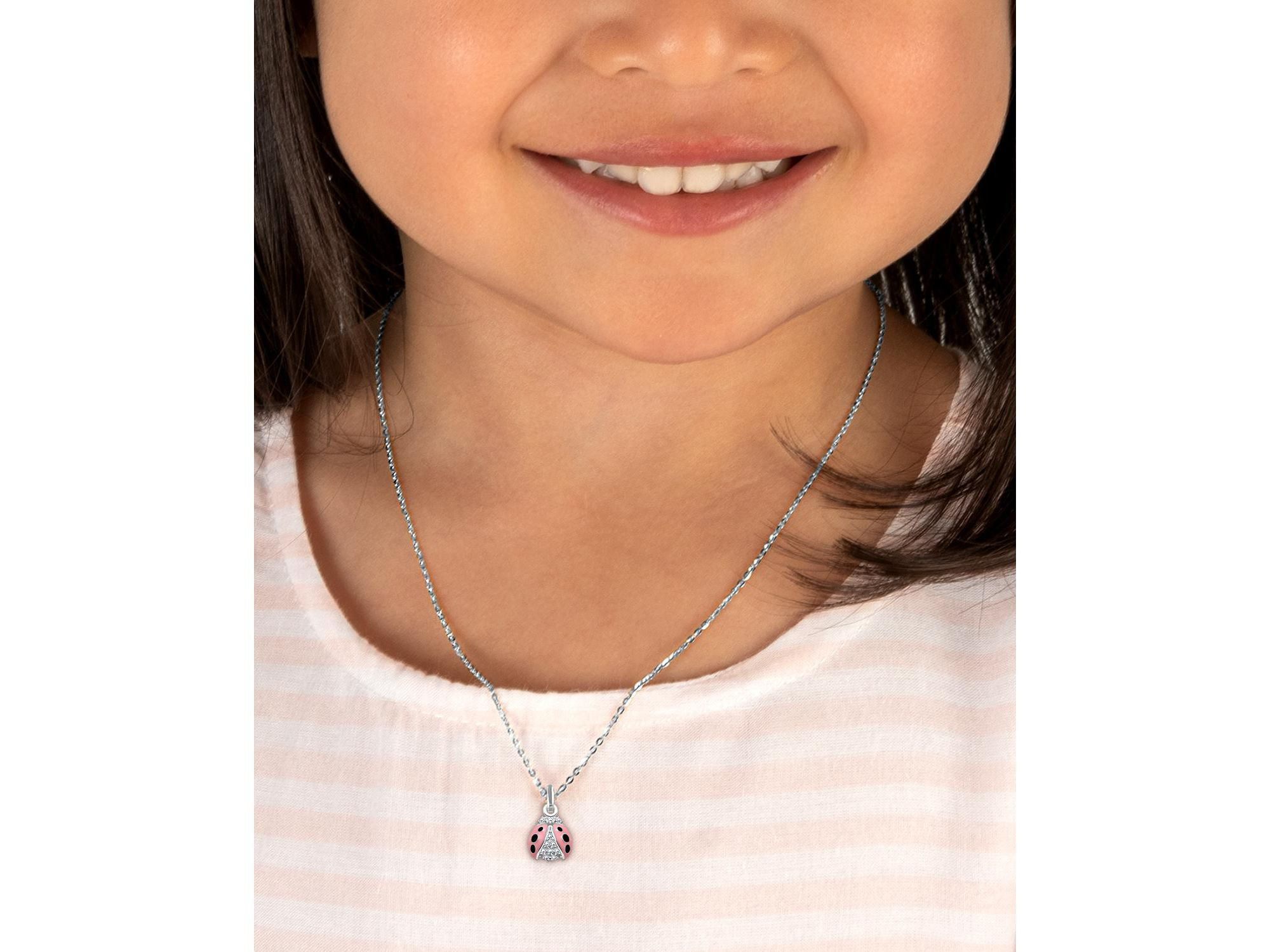 Girls' Sterling Silver Love Bug 13-14" Necklace - Children — Image 3