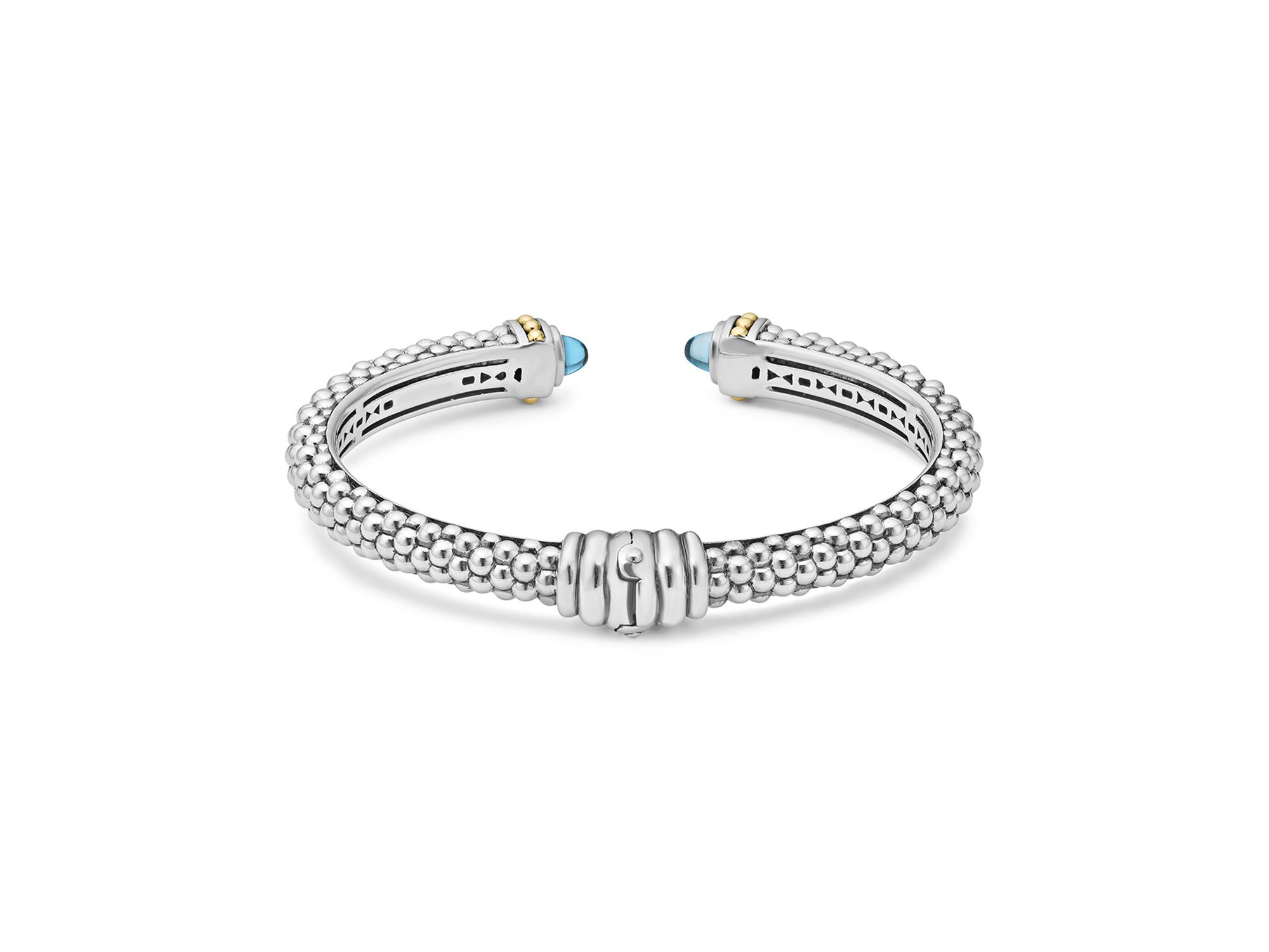 18K Gold and Sterling Silver Rittenhouse Blue Topaz Cuff, 8mm — Image 3