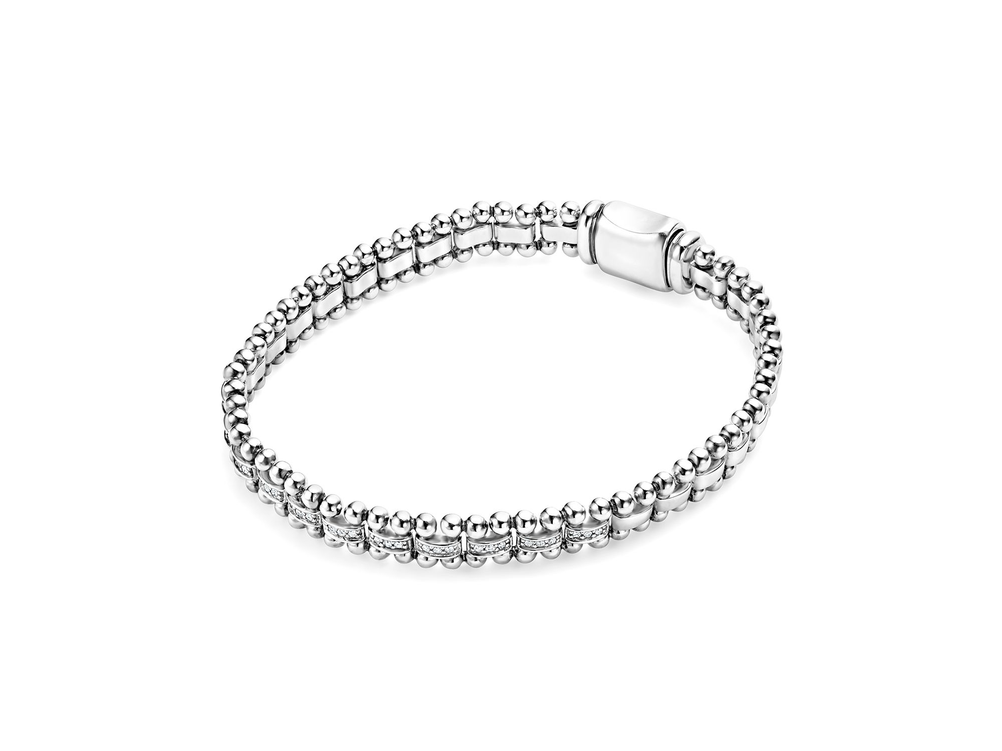 Sterling Caviar Spark Diamond Link Bracelet — Image 3