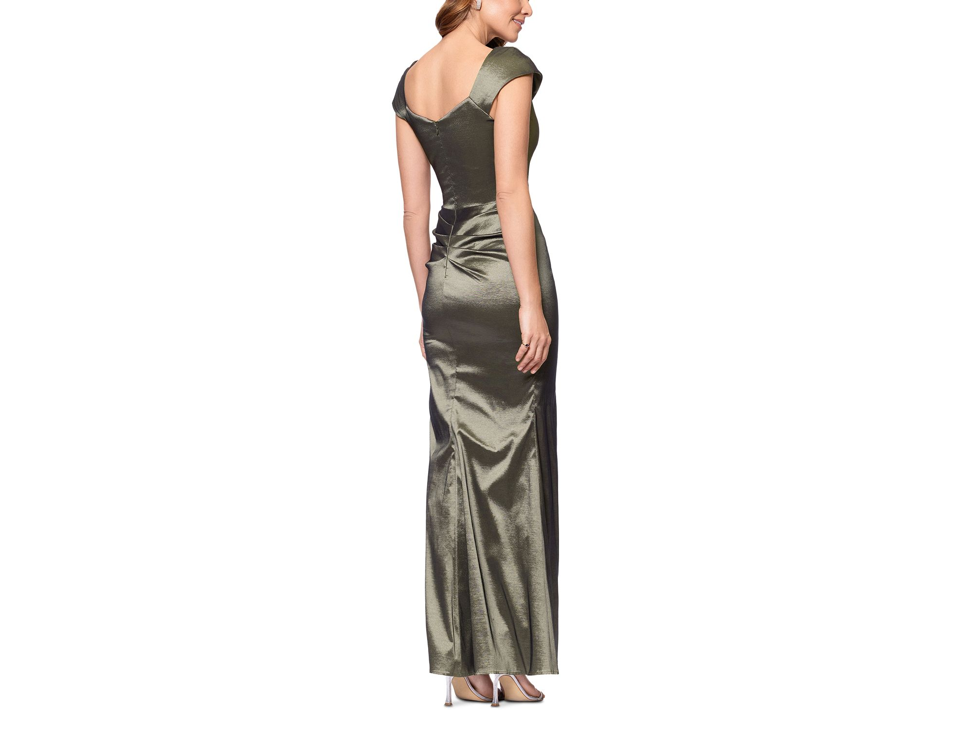 Asymmetric Cap Sleeve Gown - Exclusive — Image 6