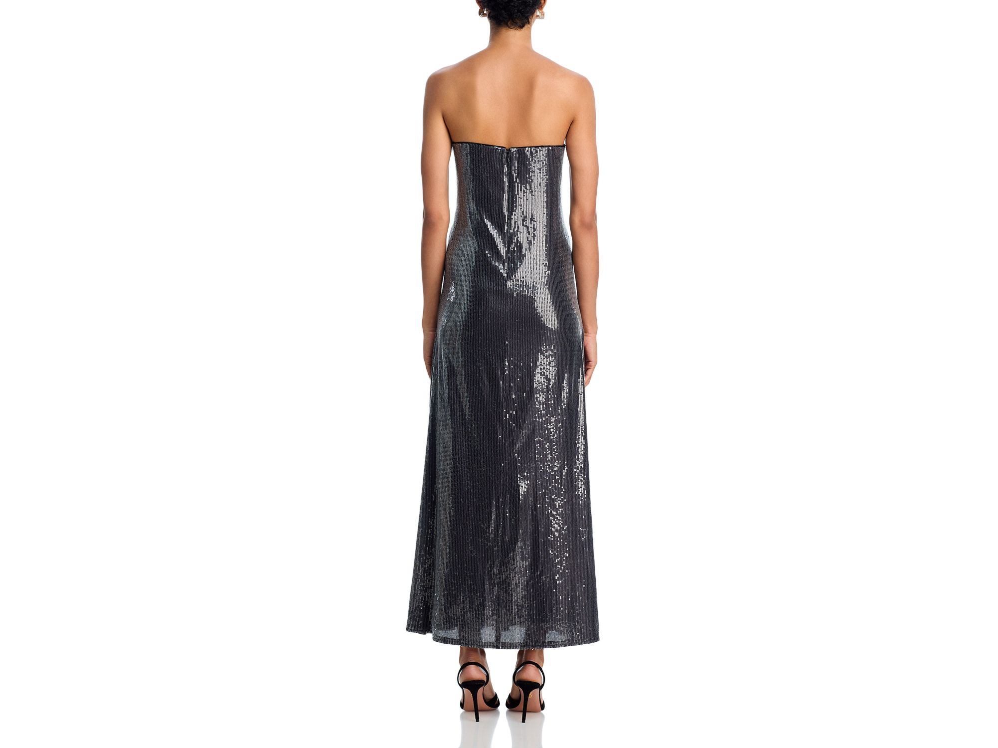Sequin Strapless Oversized Floral Midi Dress - Exclusive — Image 4