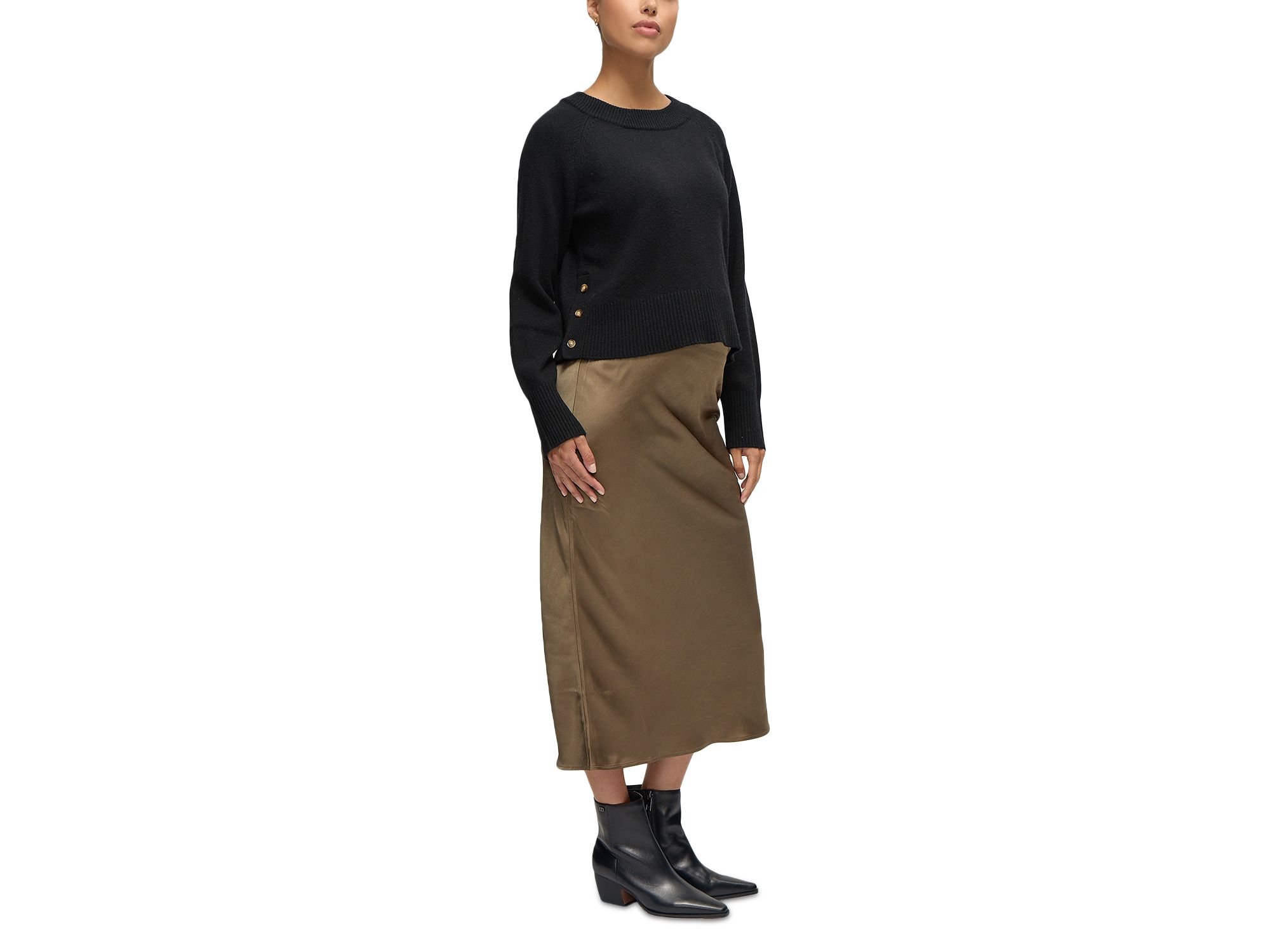 Crop Mock Neck Maternity Sweater — Image 5