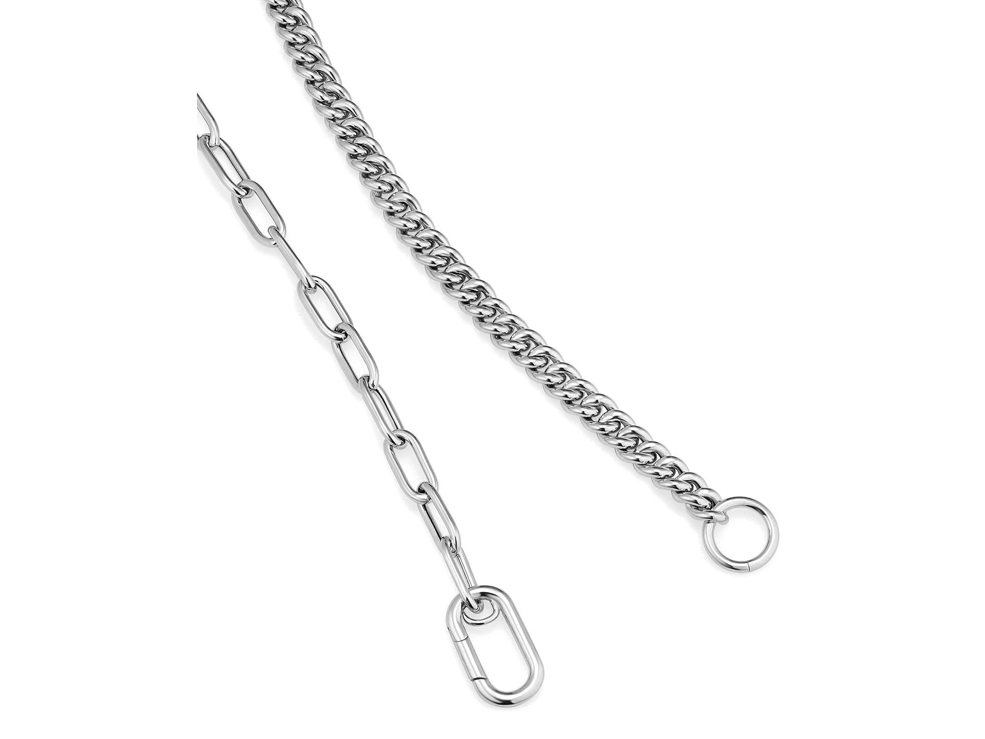 Sterling Curb Clip Link Connector Clasp Necklace, 18" — Image 5