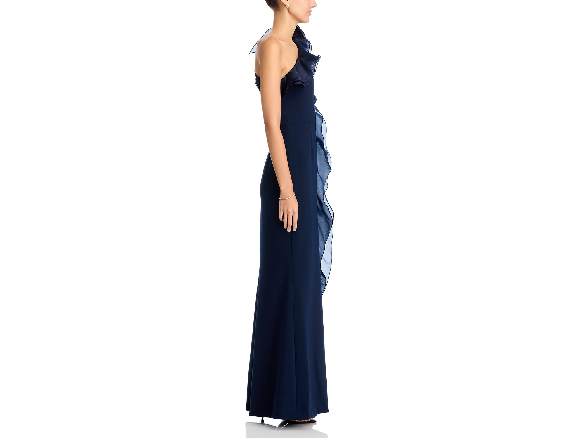 One Shoulder Crepe Column Gown — Image 4