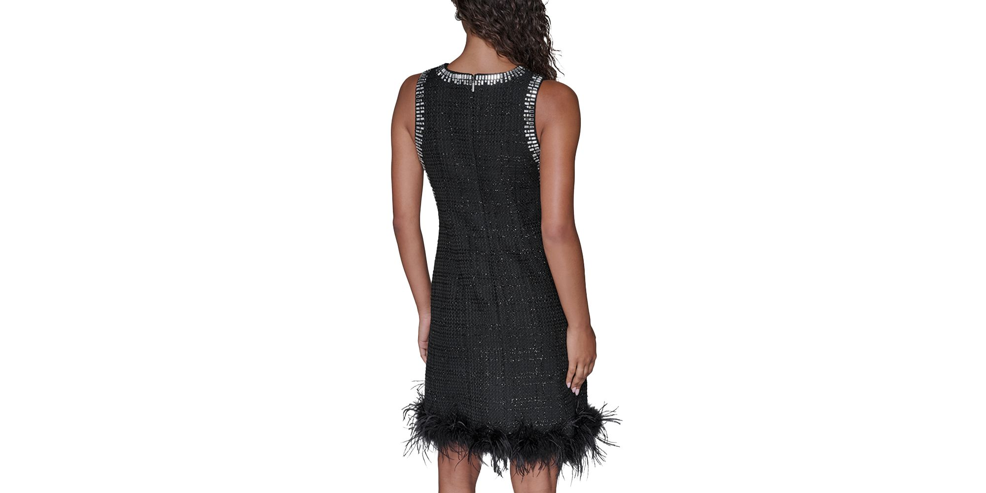 Feather Trim Shift Dress — Image 3