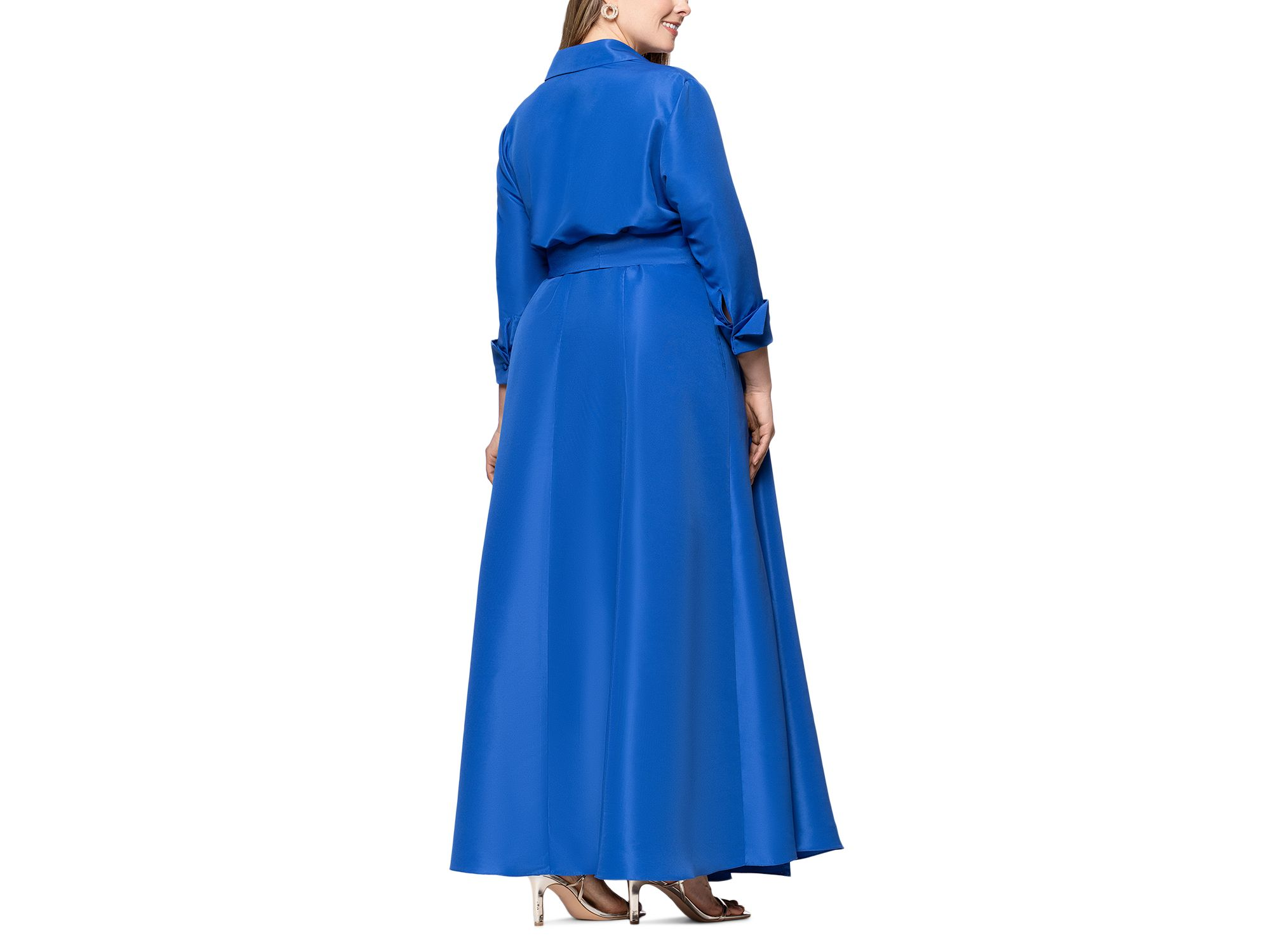 Plus Belted Ruffle Front Ball Gown — Image 5