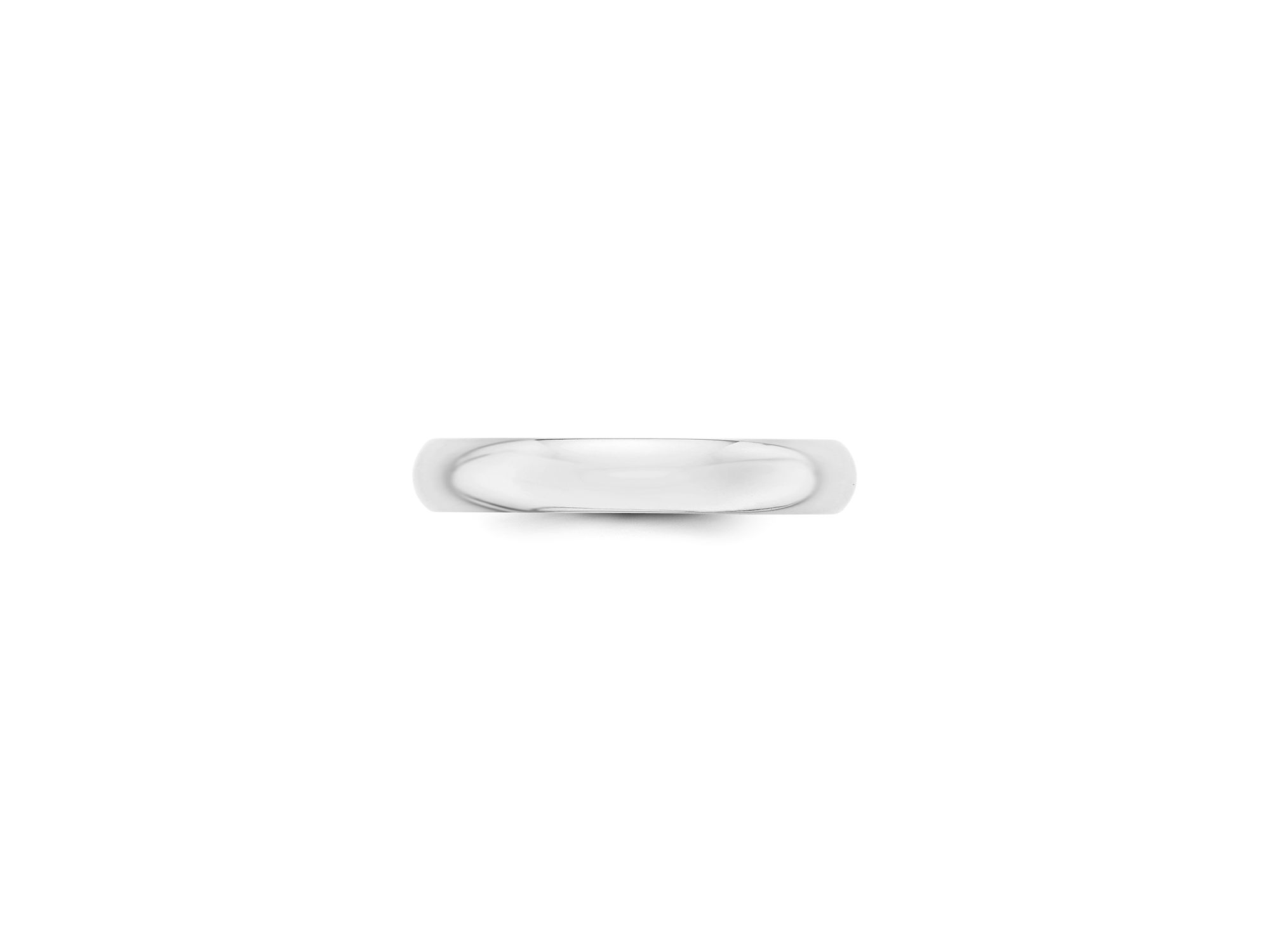 Men's 4mm Half Round Band in 14K White Gold — Image 3