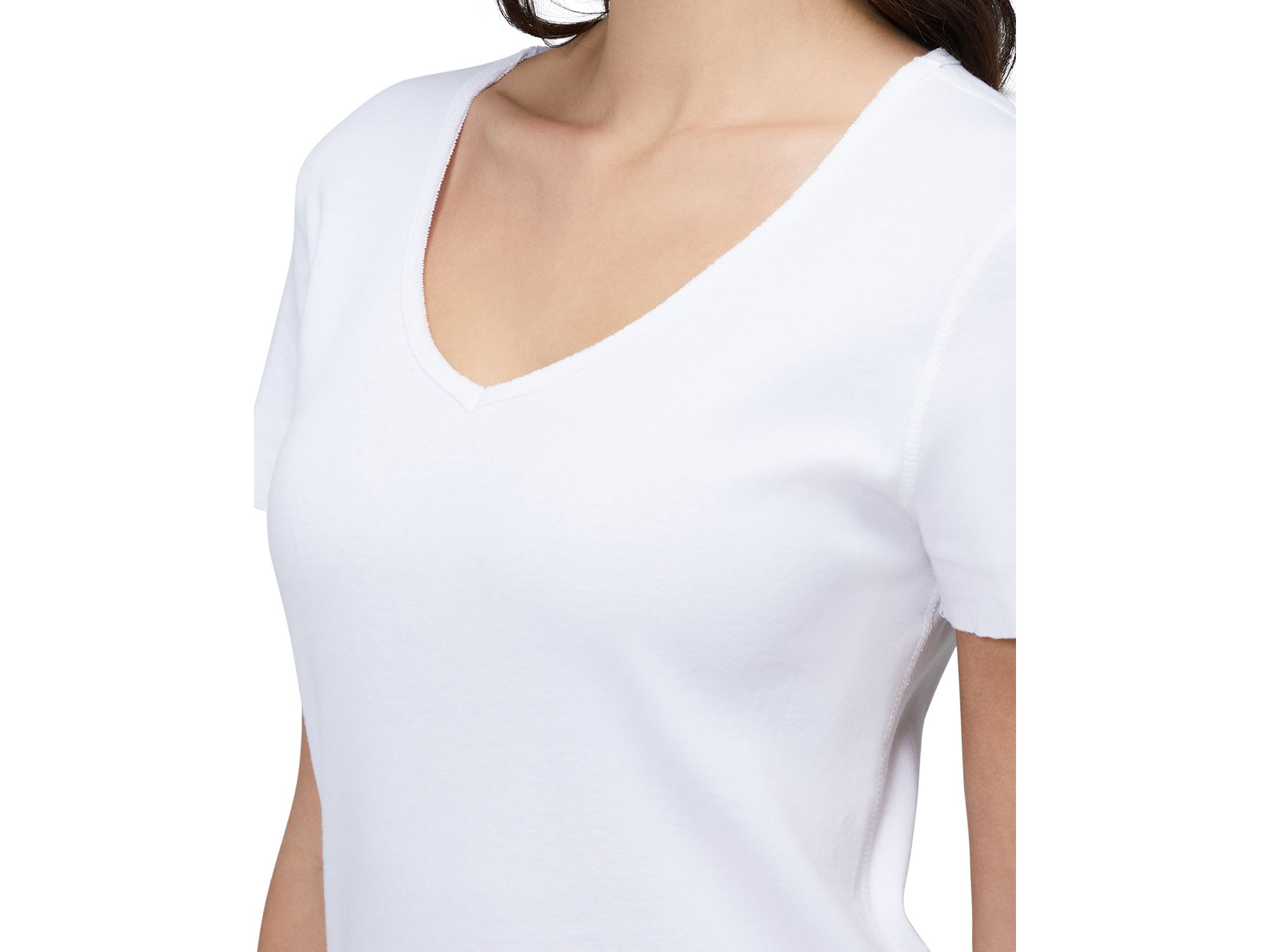 Cotton V Neck Tee — Image 3