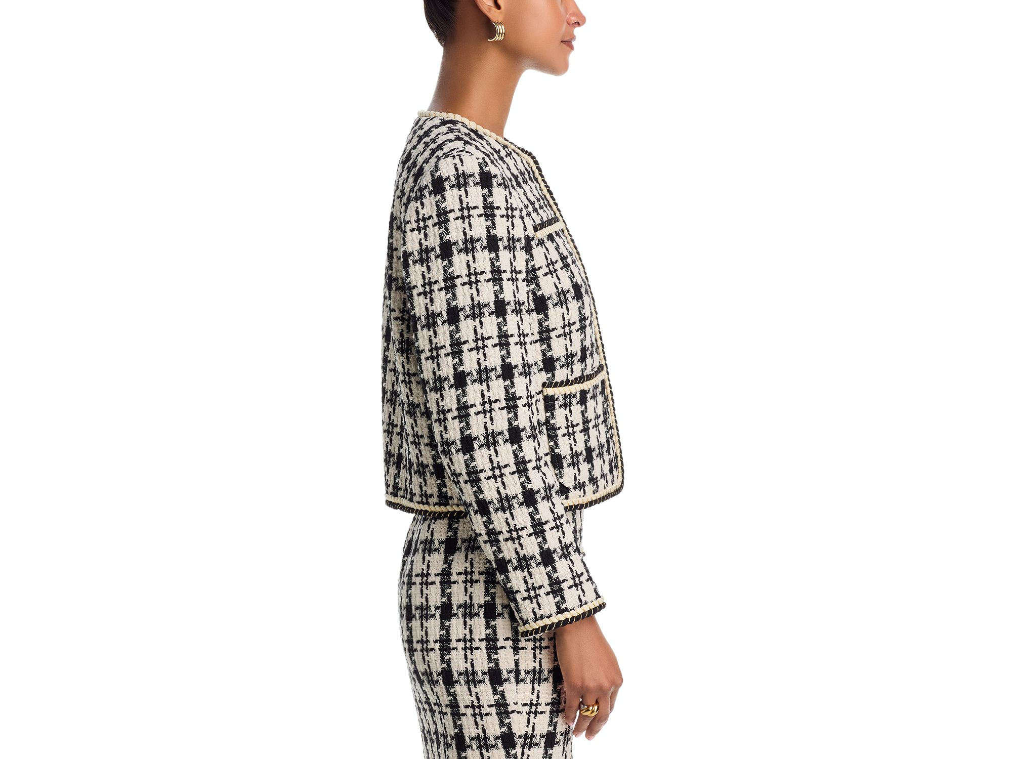 Houndstooth Tweed Jacket & Midi Skirt - Exclusive — Image 7