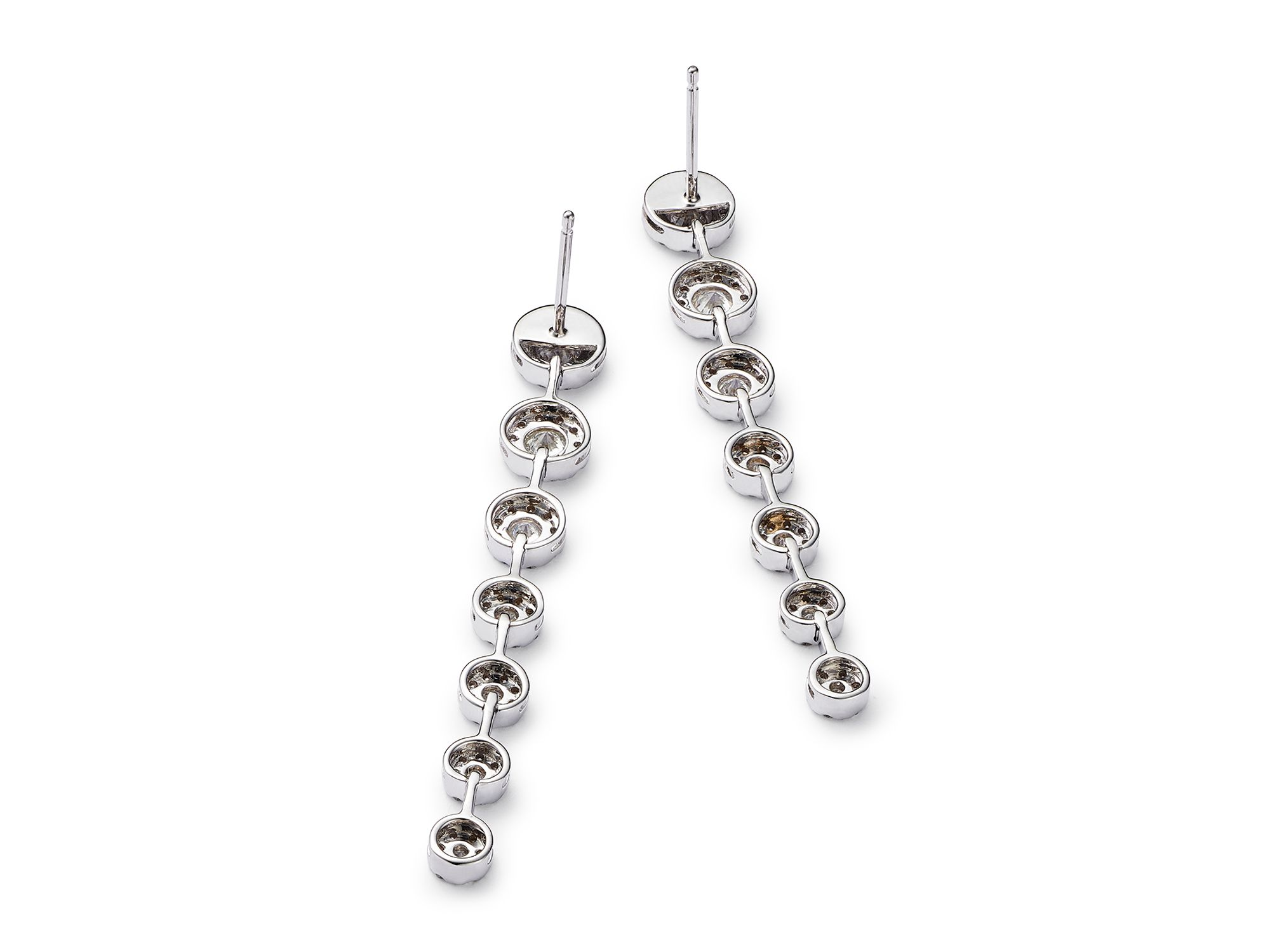 Diamond Drop Earrings in 14K White Gold, 1.50 tcw — Image 4