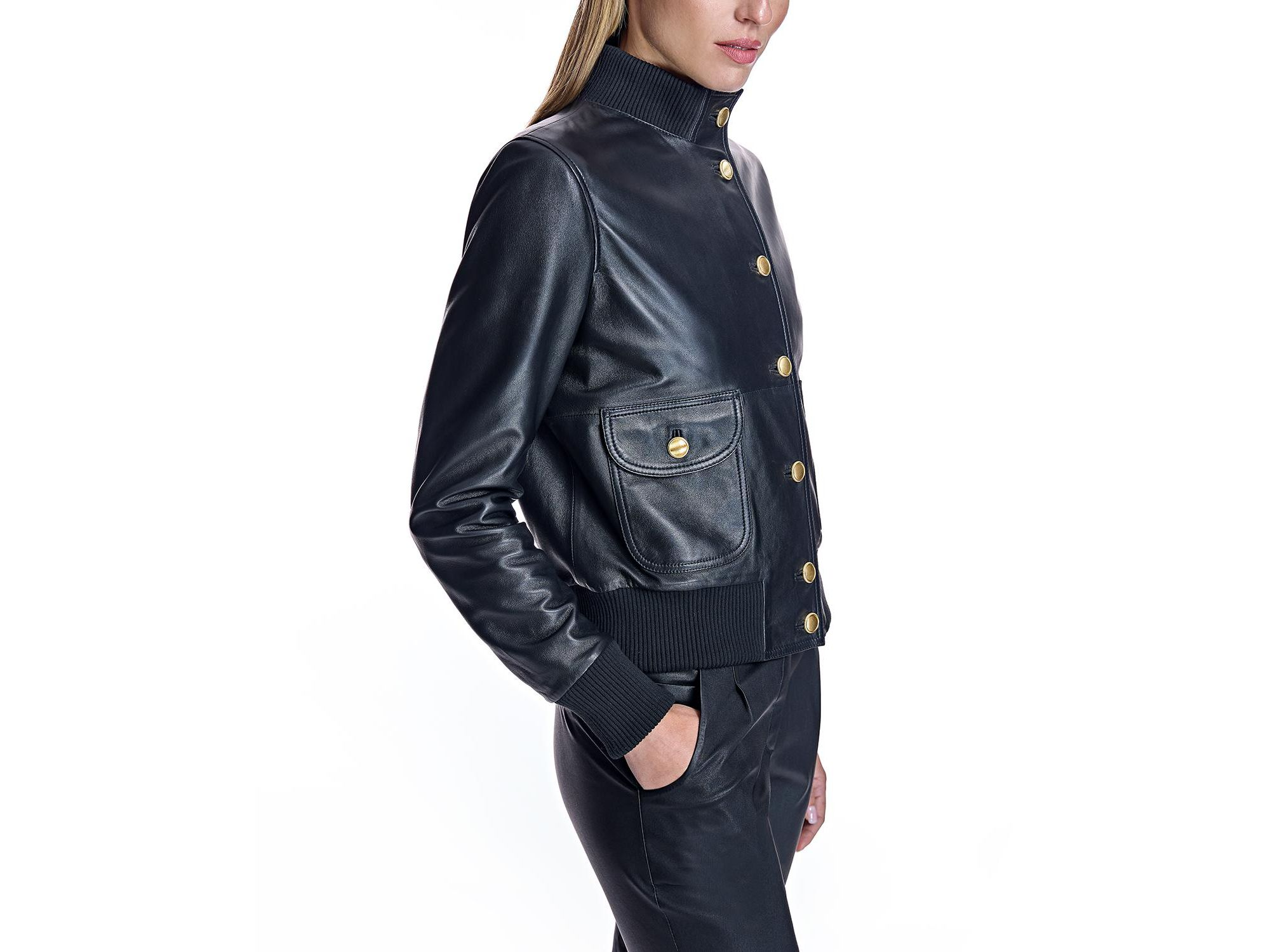 Leather Bomber Jacket — Image 3